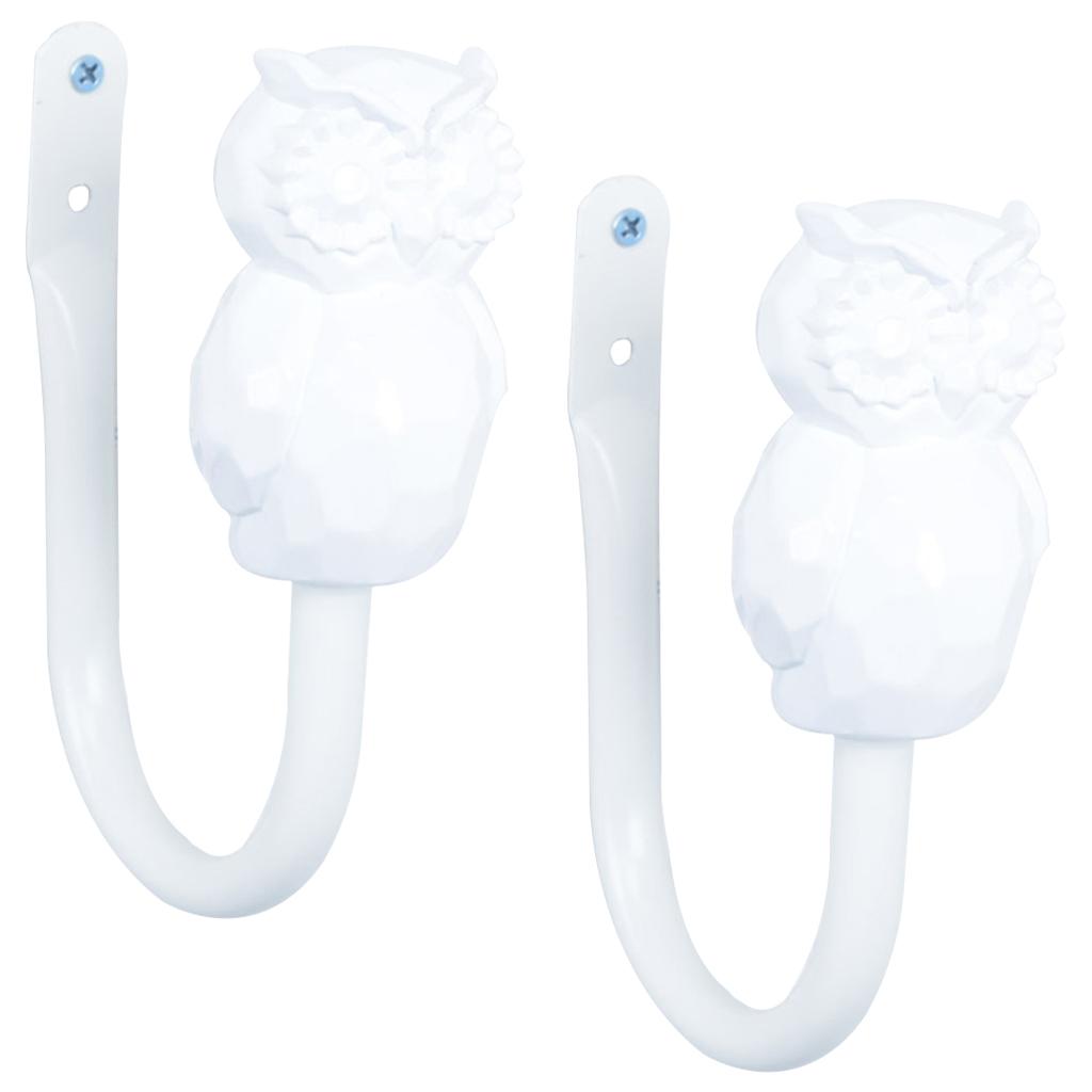 2pcs U Style Curtain Tieback Hooks for Curtain Holder Wall Window Hardware White