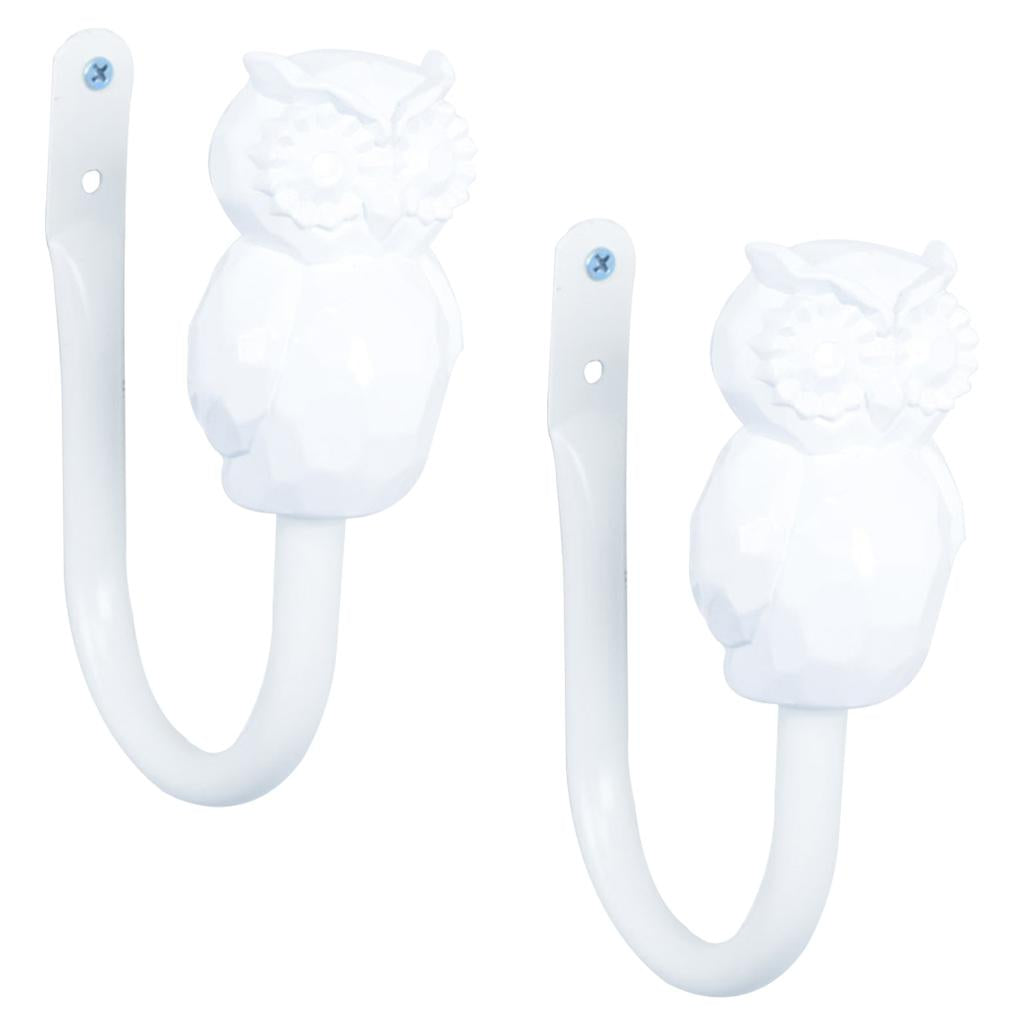 2pcs U Style Curtain Tieback Hooks for Curtain Holder Wall Window Hardware White