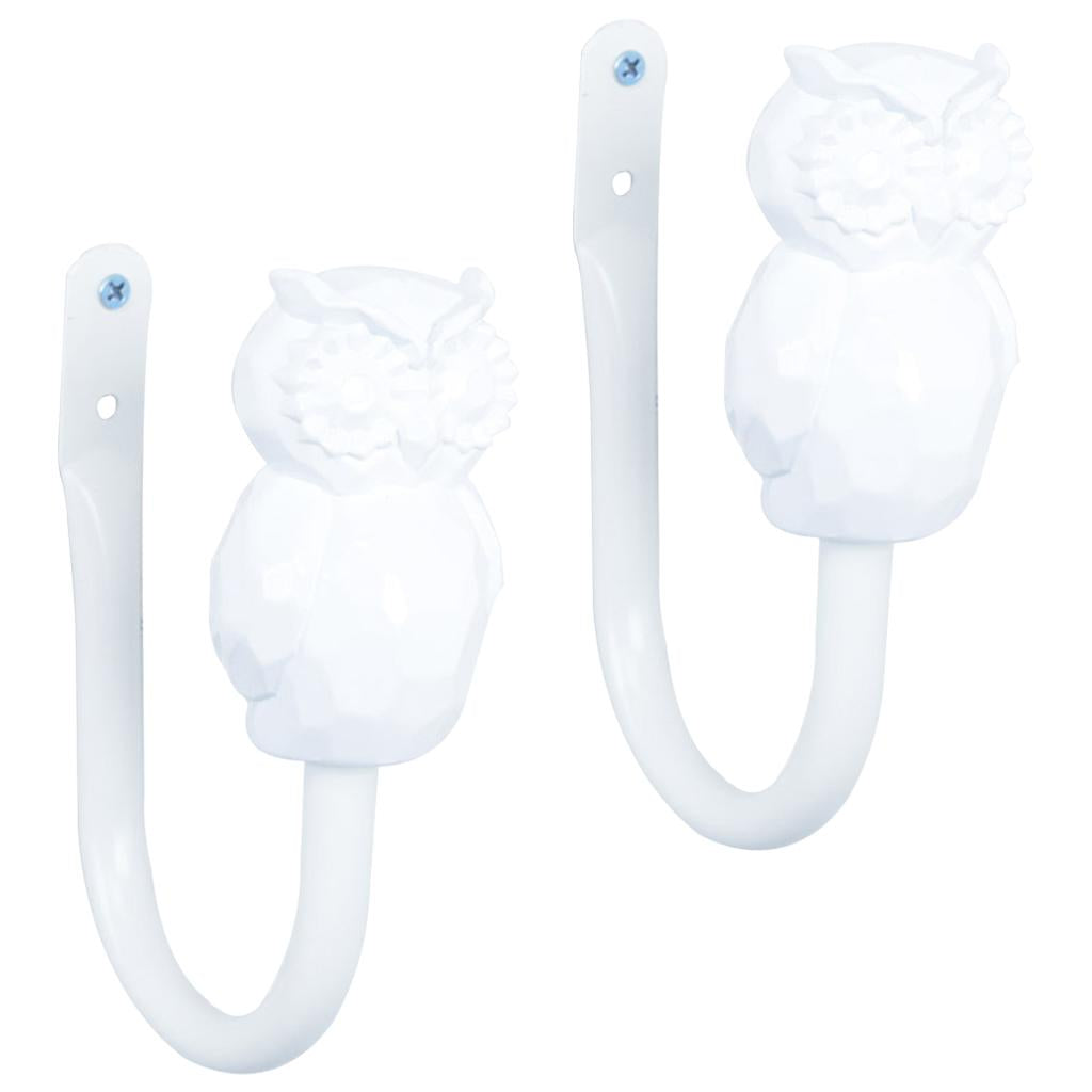 2pcs U Style Curtain Tieback Hooks for Curtain Holder Wall Window Hardware White