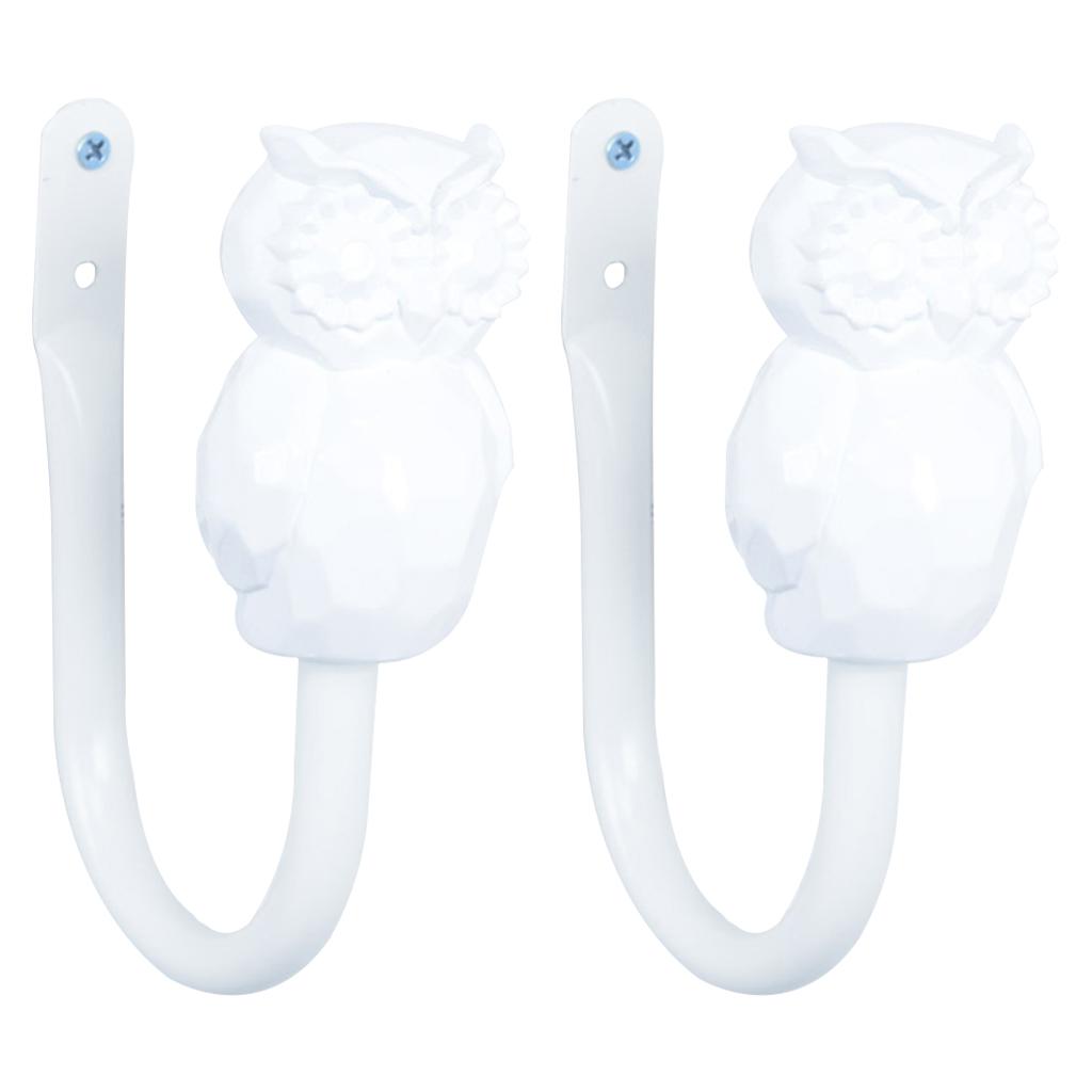 2pcs U Style Curtain Tieback Hooks for Curtain Holder Wall Window Hardware White