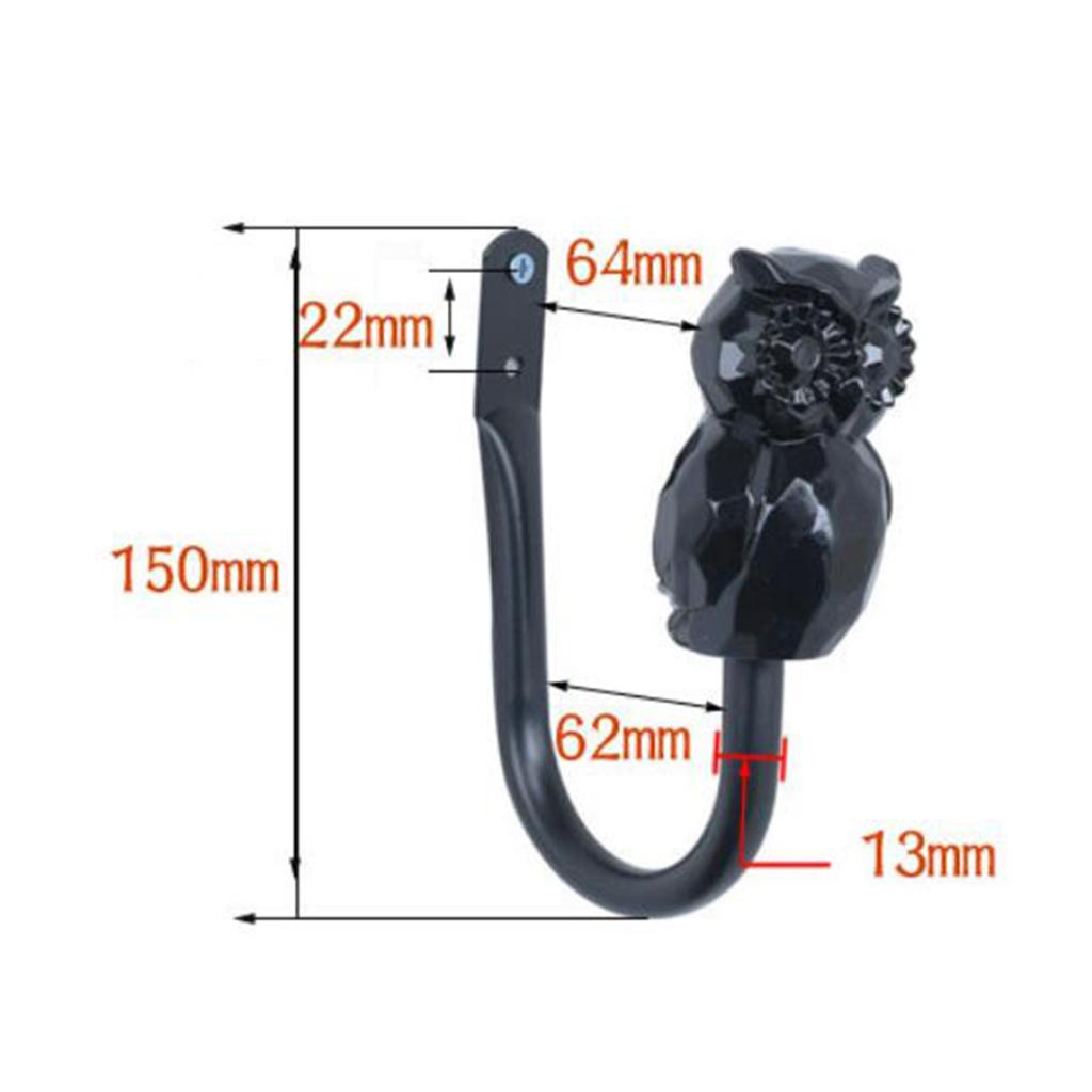 2pcs U Style Curtain Tieback Hooks for Curtain Holder Wall Window Hardware Black