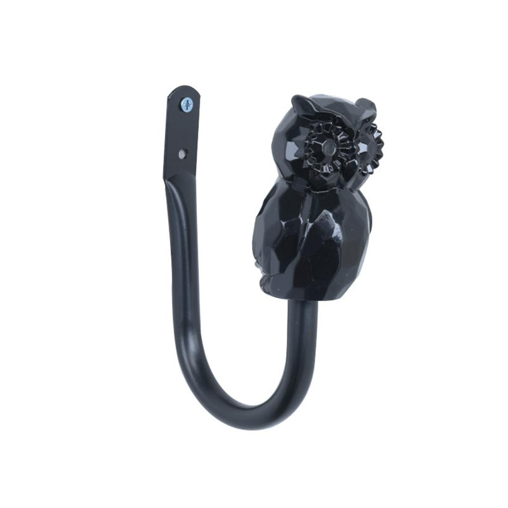 2pcs U Style Curtain Tieback Hooks for Curtain Holder Wall Window Hardware Black