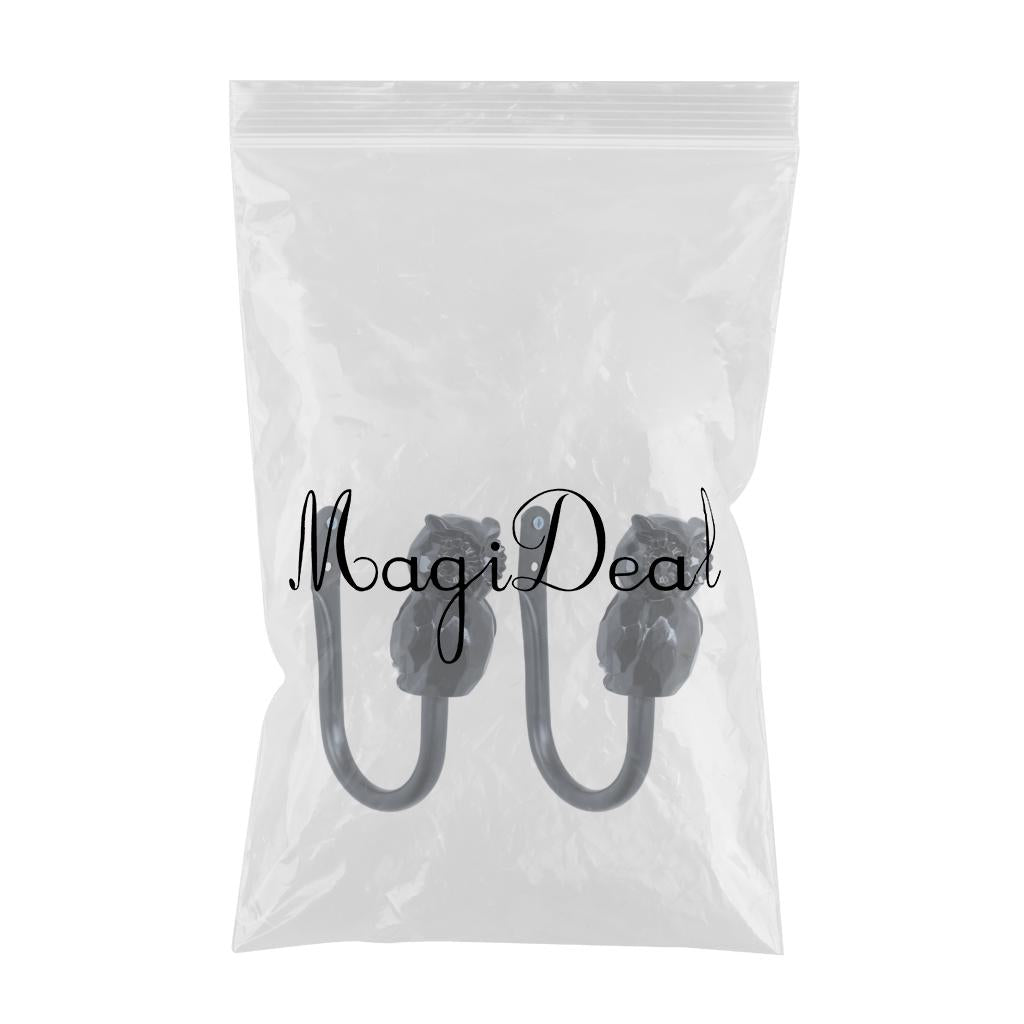 2pcs U Style Curtain Tieback Hooks for Curtain Holder Wall Window Hardware Black