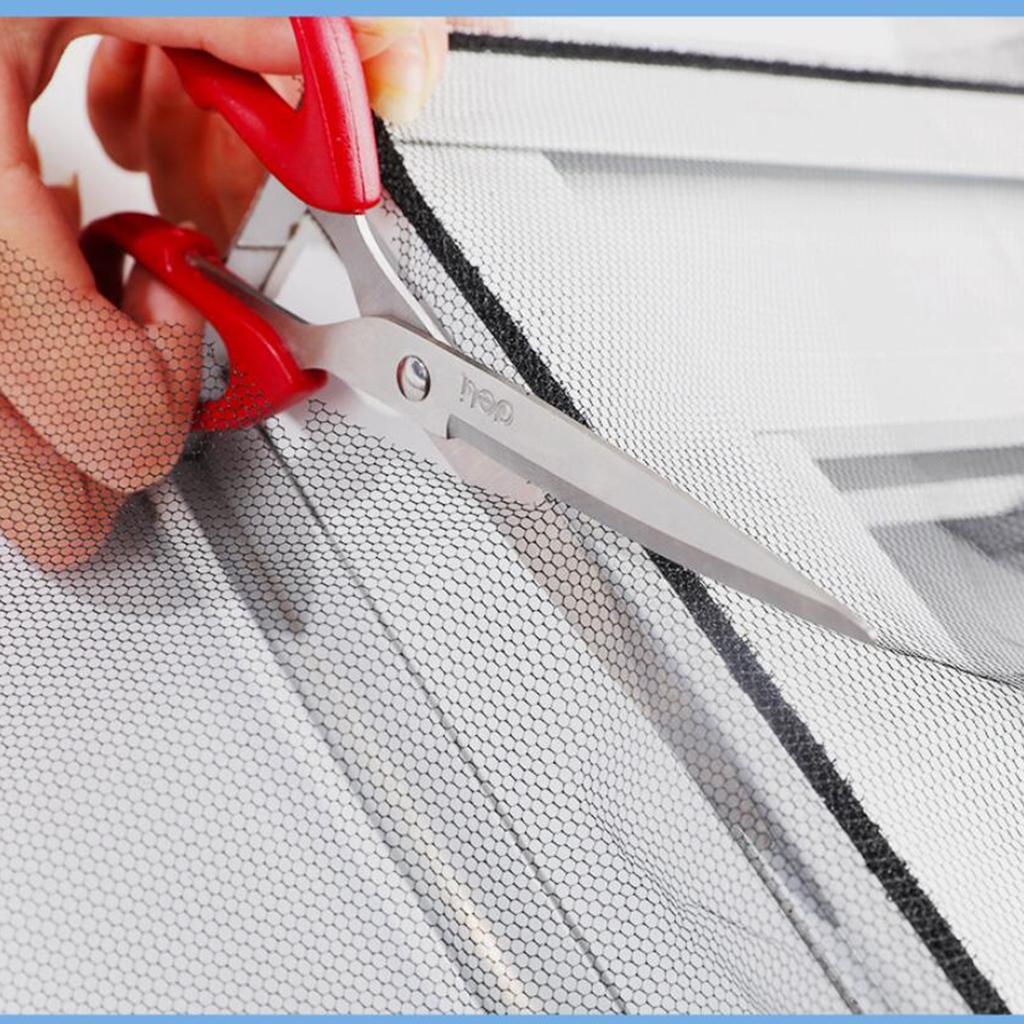 Window Fly Screen Mosquito Net Shield for Windows DIY Size Black 1.3x1.5m
