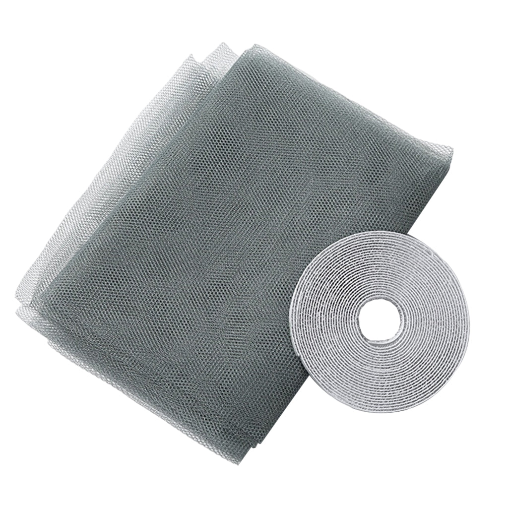 Window Fly Screen Mosquito Net Shield for Windows DIY Size Grey 1.5x2.0m