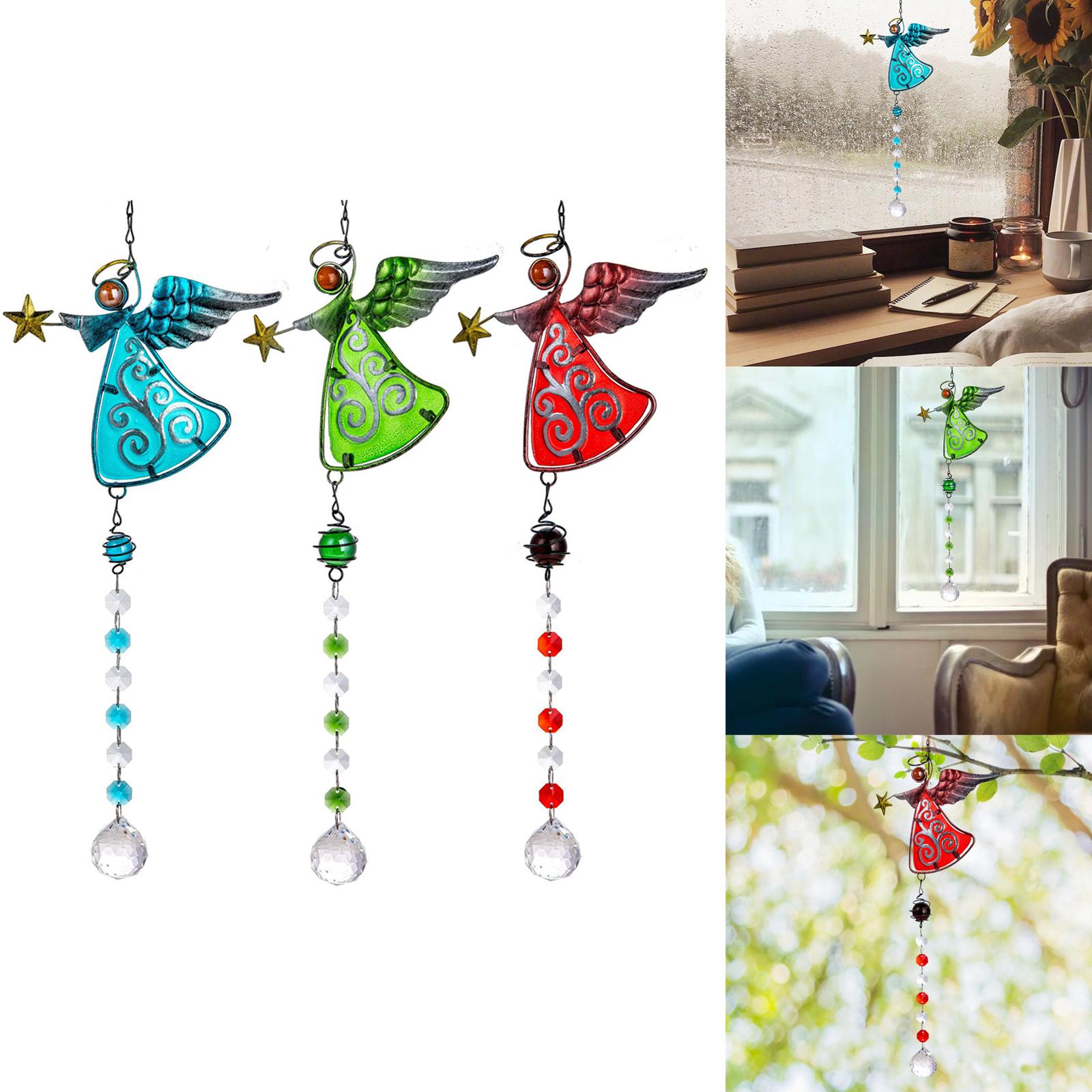 Crystal Suncatcher Rainbow Maker Angel Garden Window Pendant Car Patio Gifts blue