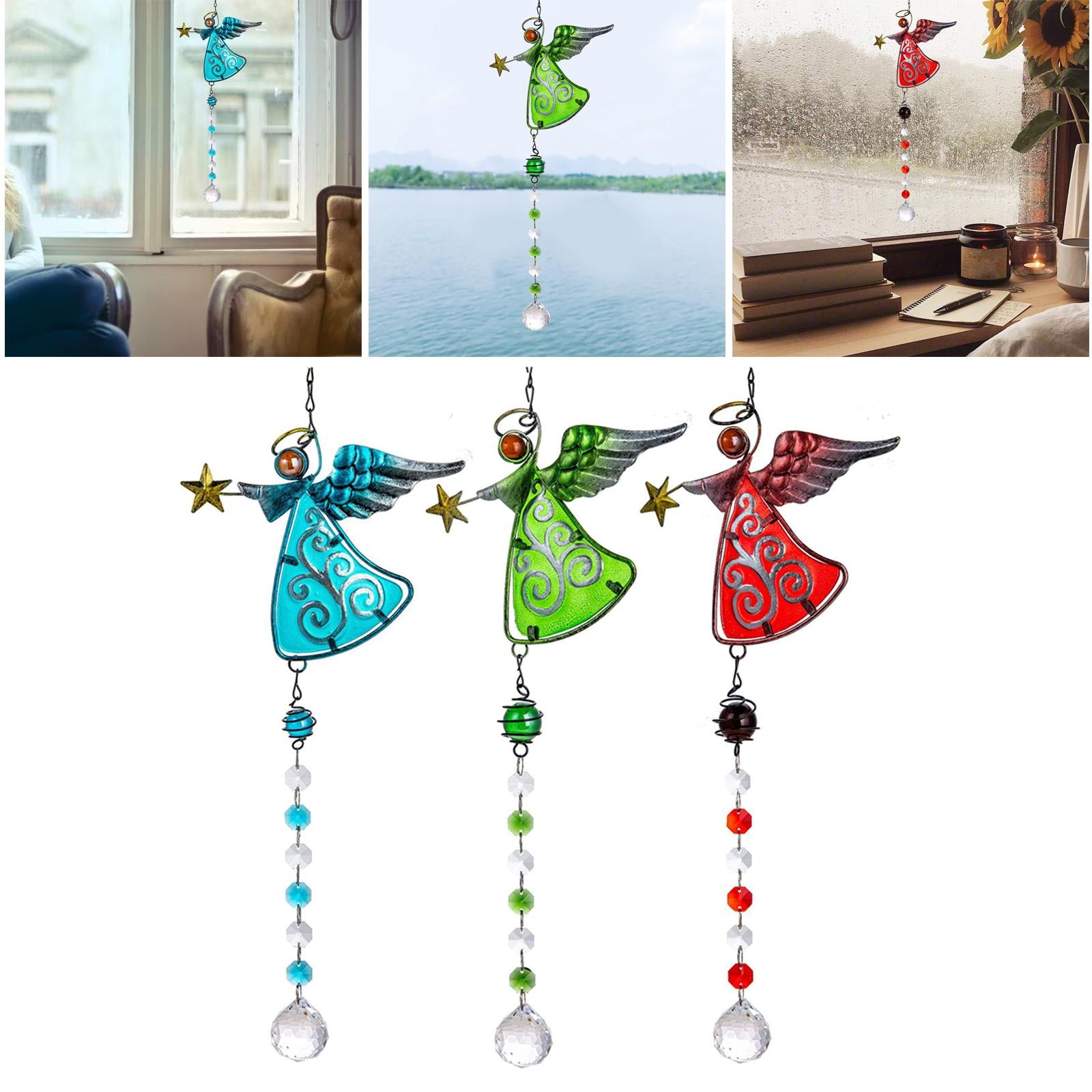 Crystal Suncatcher Rainbow Maker Angel Garden Window Pendant Car Patio Gifts blue