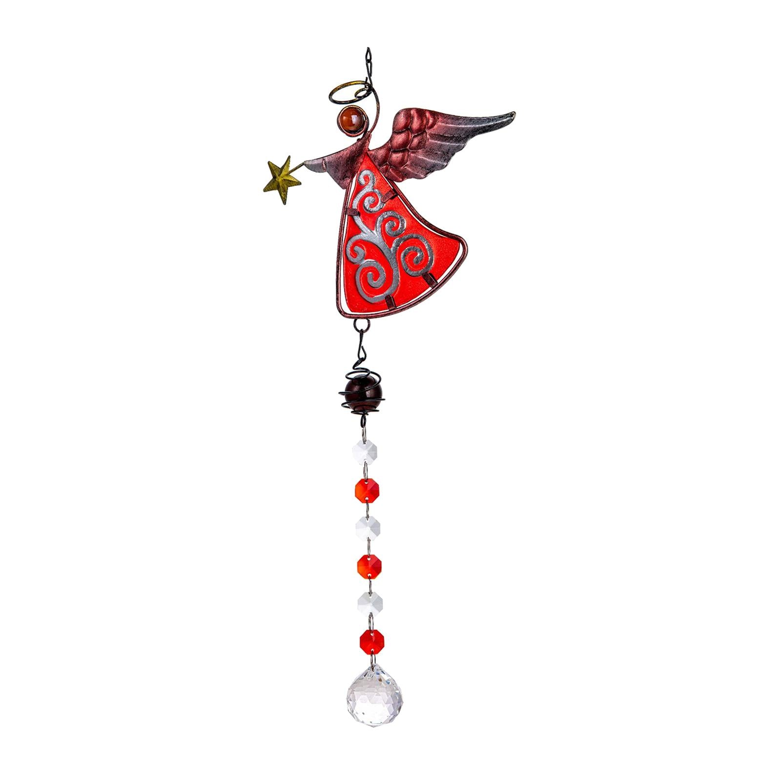 Crystal Suncatcher Rainbow Maker Angel Garden Window Pendant Car Patio Gifts red