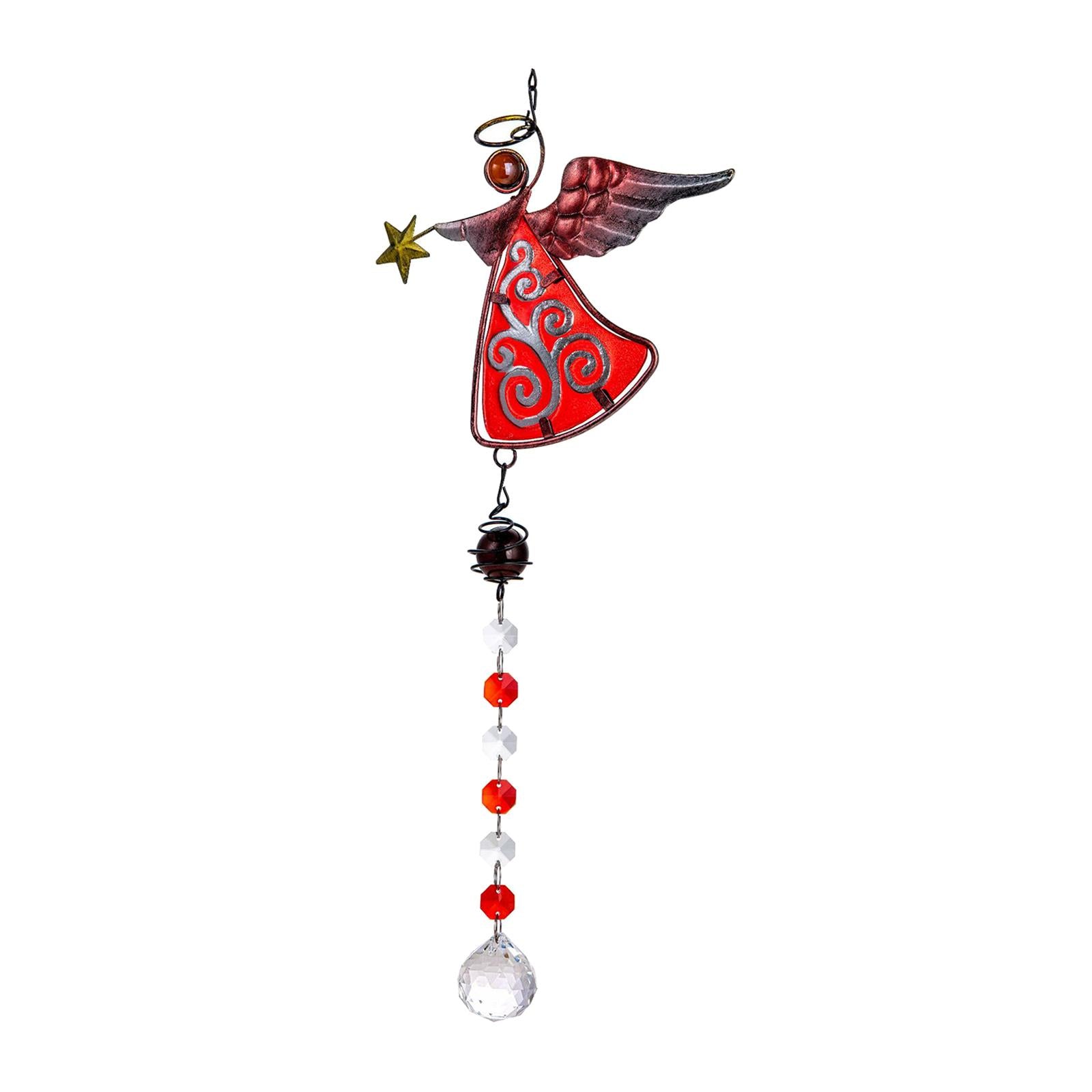 Crystal Suncatcher Rainbow Maker Angel Garden Window Pendant Car Patio Gifts red