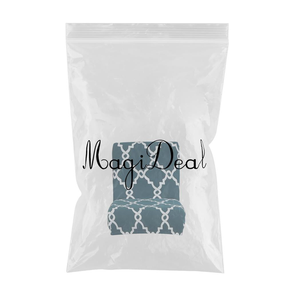 Printed Soft Low Back Chair Cover Removable Dustproof Facilities Comfortable Blue