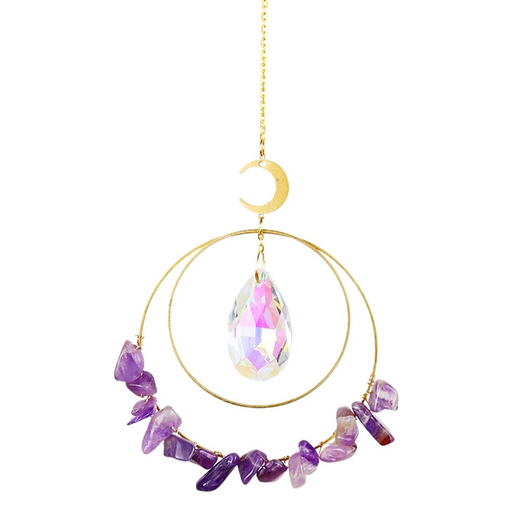 Rainbow Sun Catcher Hanging Crystal Suncatcher Window Decor Purple Crystal