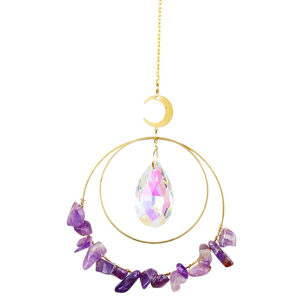 Rainbow Sun Catcher Hanging Crystal Suncatcher Window Decor Purple Crystal