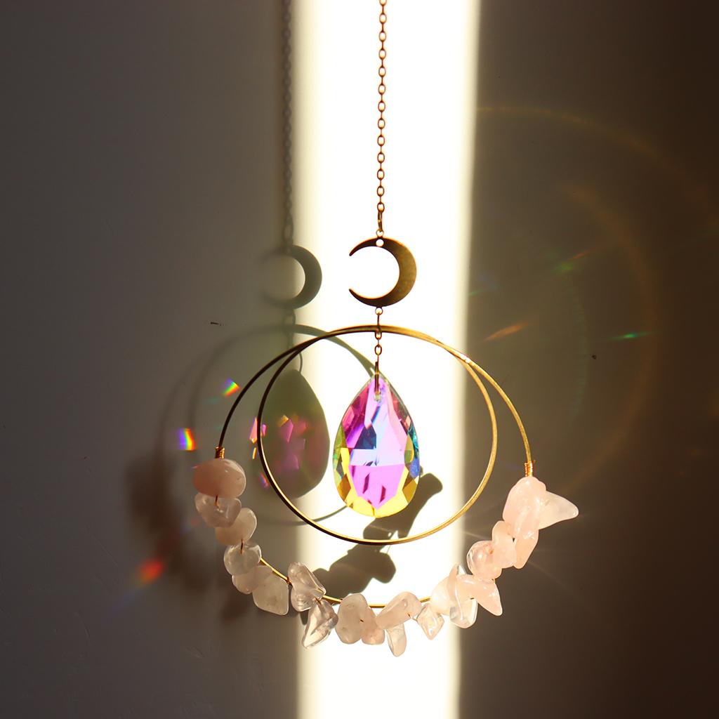 Rainbow Sun Catcher Hanging Crystal Suncatcher Window Decor Pink Crystal