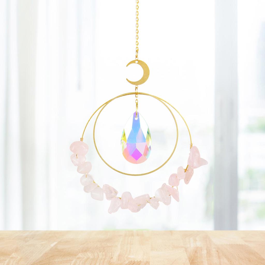 Rainbow Sun Catcher Hanging Crystal Suncatcher Window Decor Pink Crystal