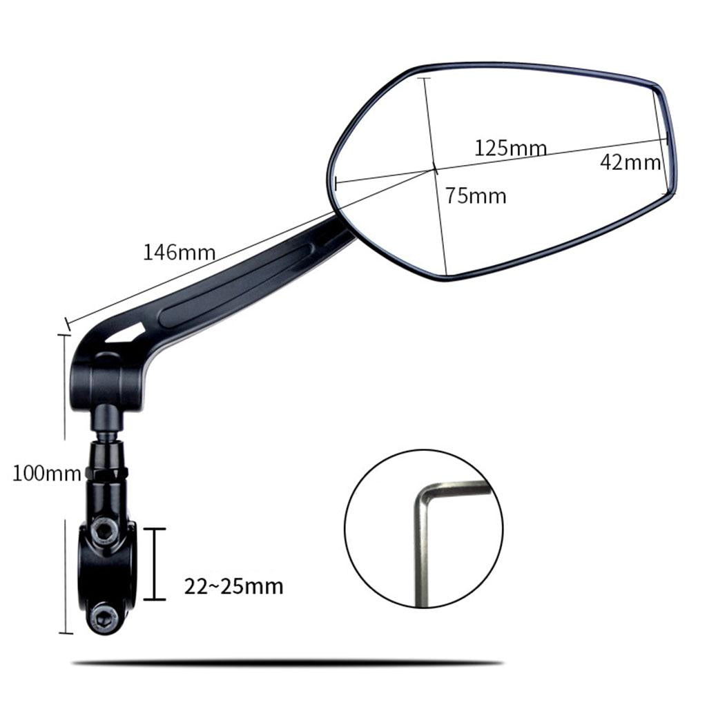 Handlebar Bike Mirror Wide Range Mountain Bike Reflector Rearview Mirror right