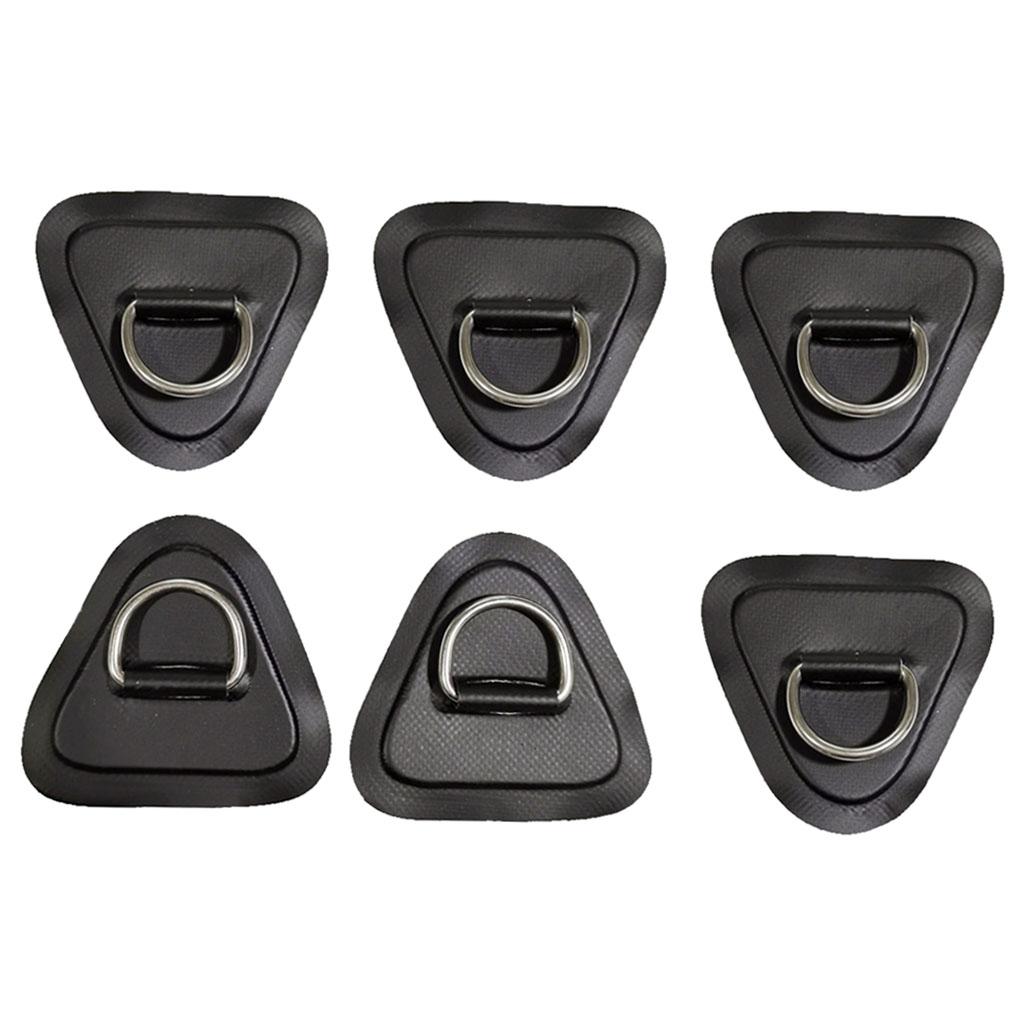 6 pack Stainless Steel Kayak D-Ring Buckle D-Ring Patch For Surfboard Raft