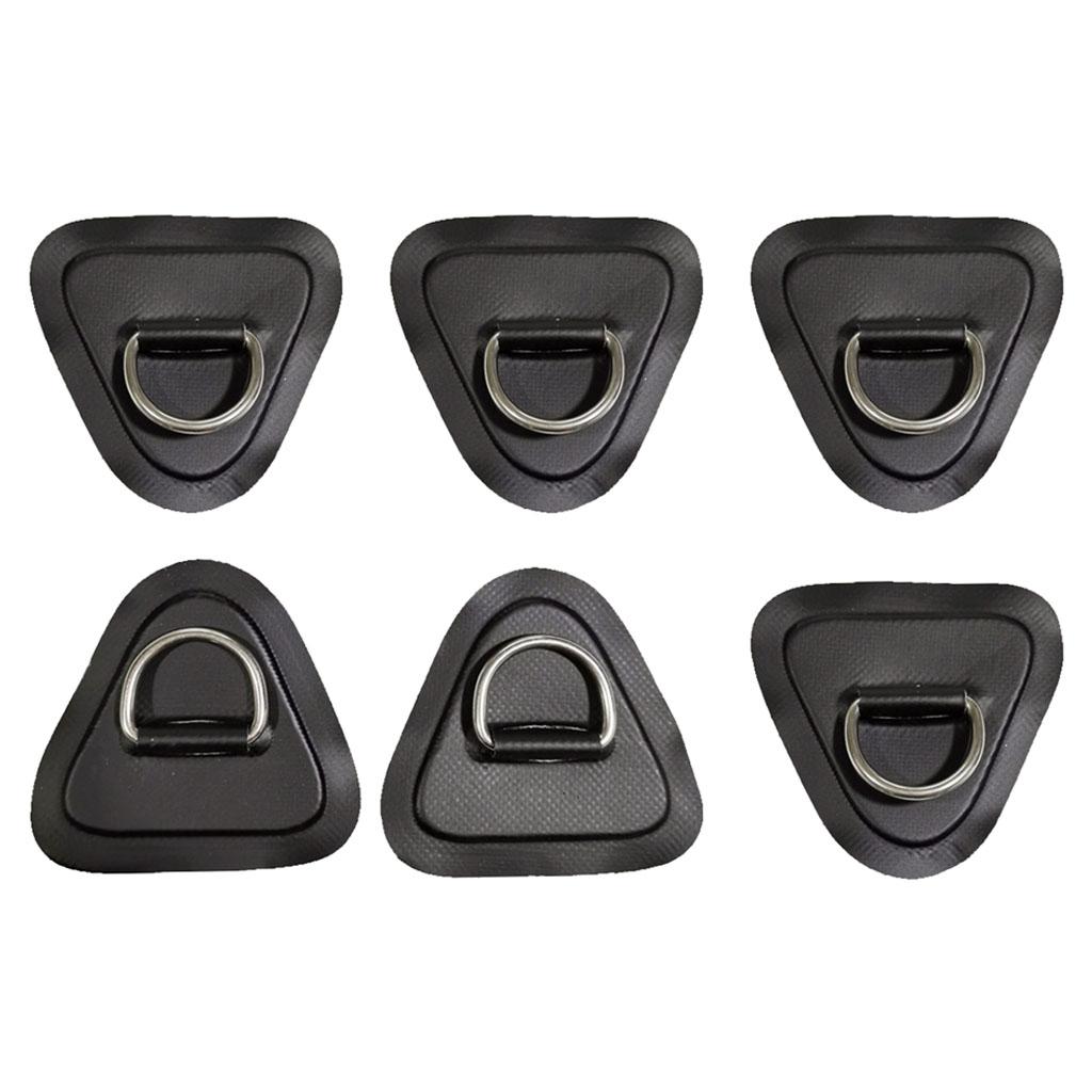 6 pack Stainless Steel Kayak D-Ring Buckle D-Ring Patch For Surfboard Raft