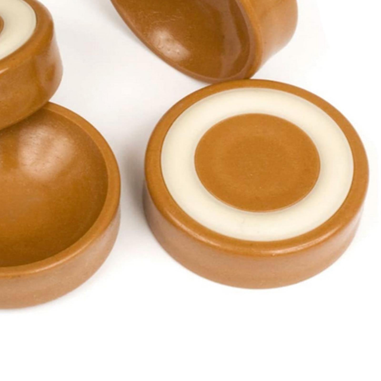 4pcs Furniture Gripper Cups Round Floor Protectors 43mm for Sofa Bed Pianos brown
