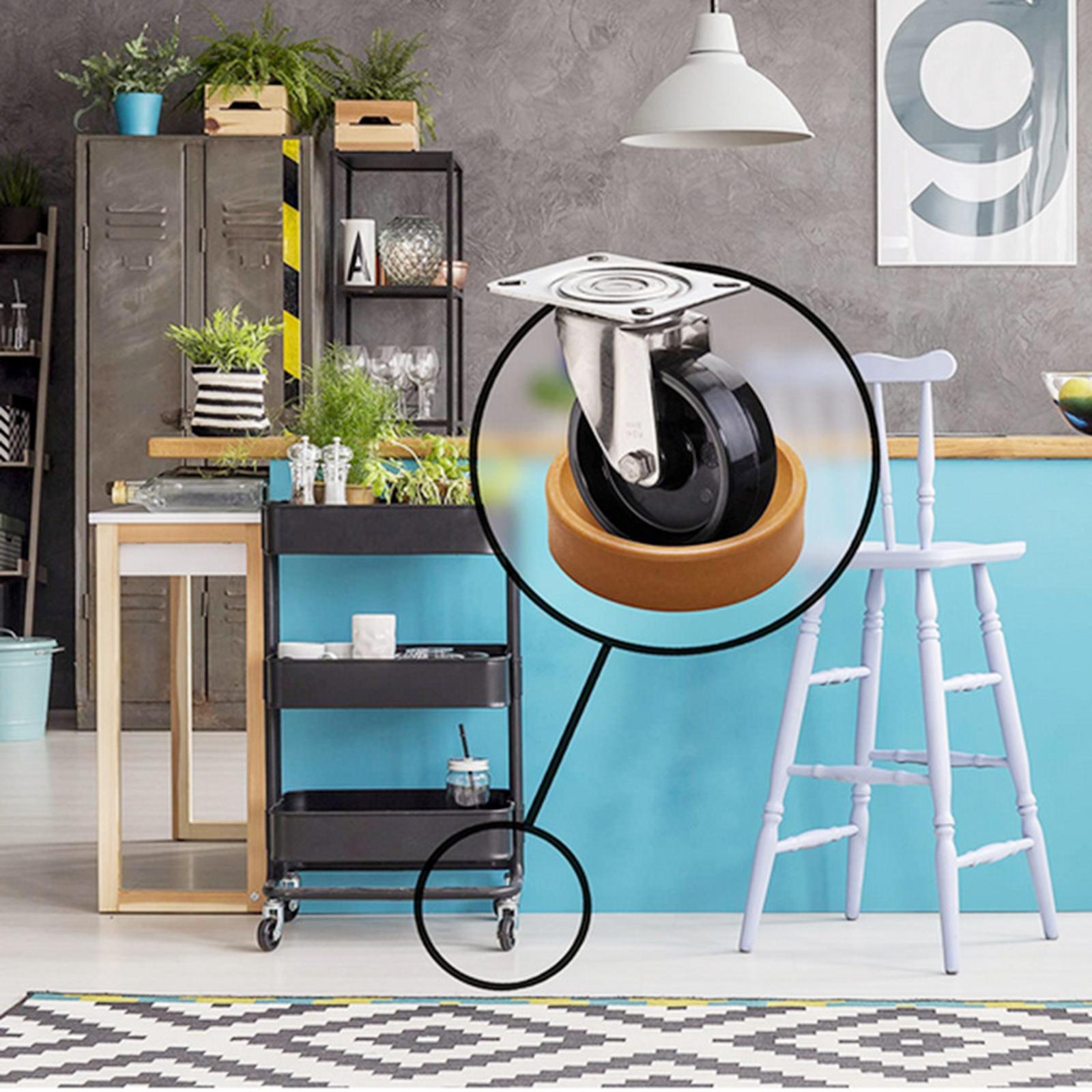 4pcs Furniture Gripper Cups Round Floor Protectors 43mm for Sofa Bed Pianos brown