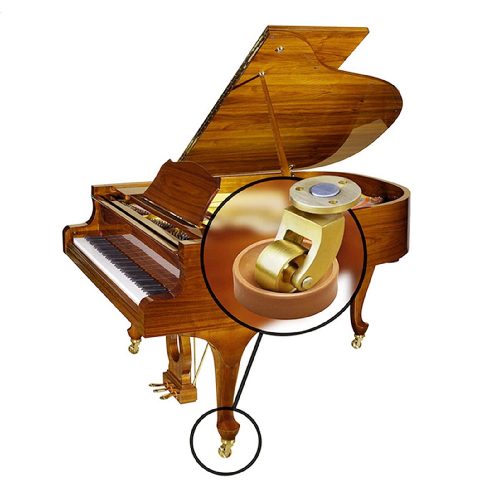 4pcs Furniture Gripper Cups Round Floor Protectors 43mm for Sofa Bed Pianos brown