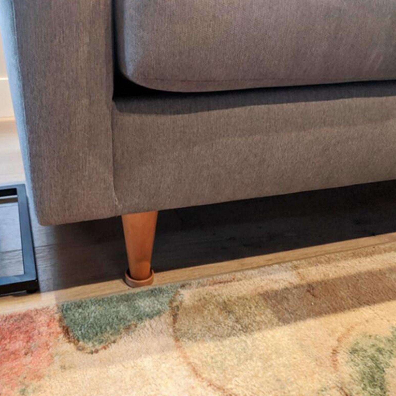 4pcs Furniture Gripper Cups Round Floor Protectors 43mm for Sofa Bed Pianos brown