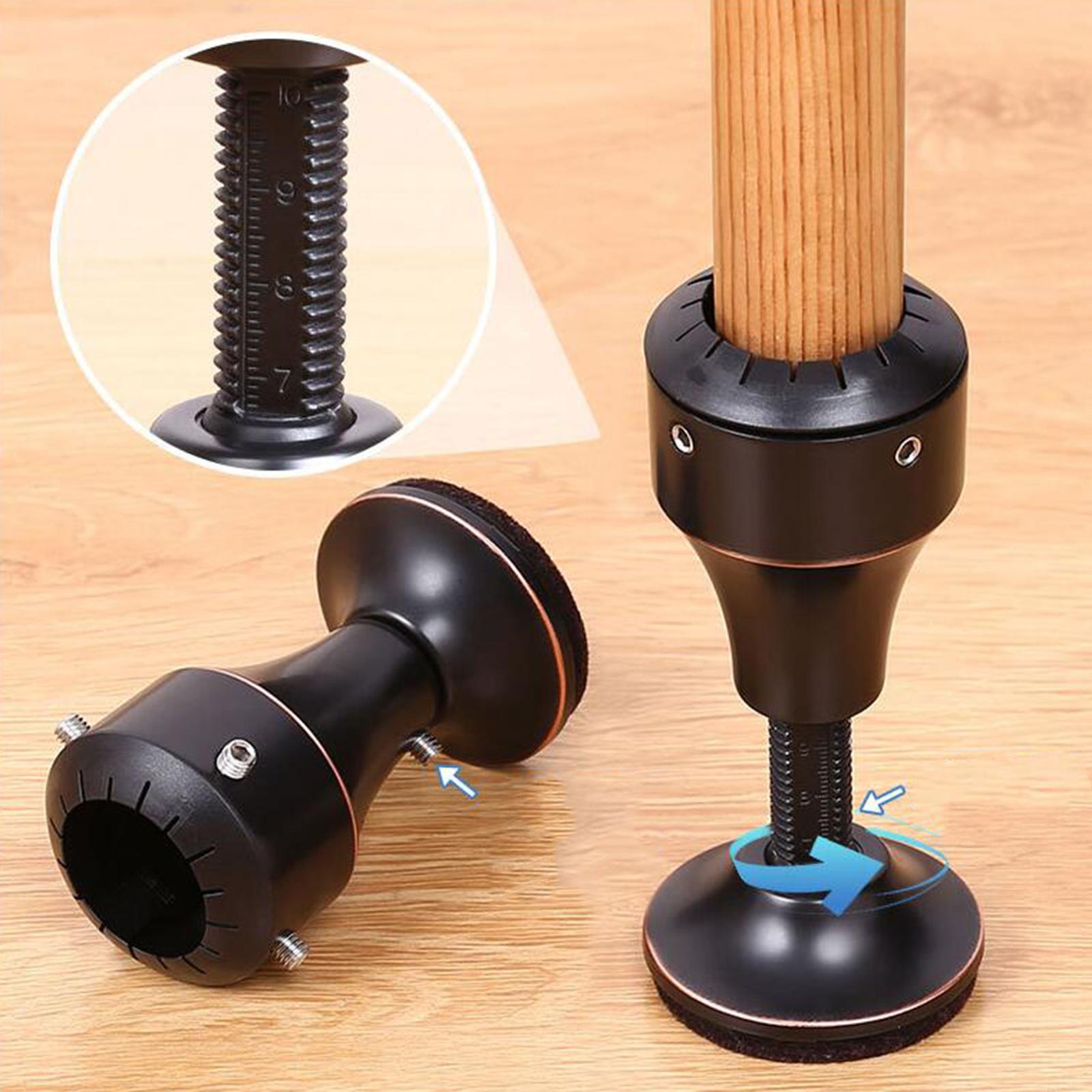 Adjustable Chair Riser Lifter Sofa Legs Riser Table Feet Protector Black