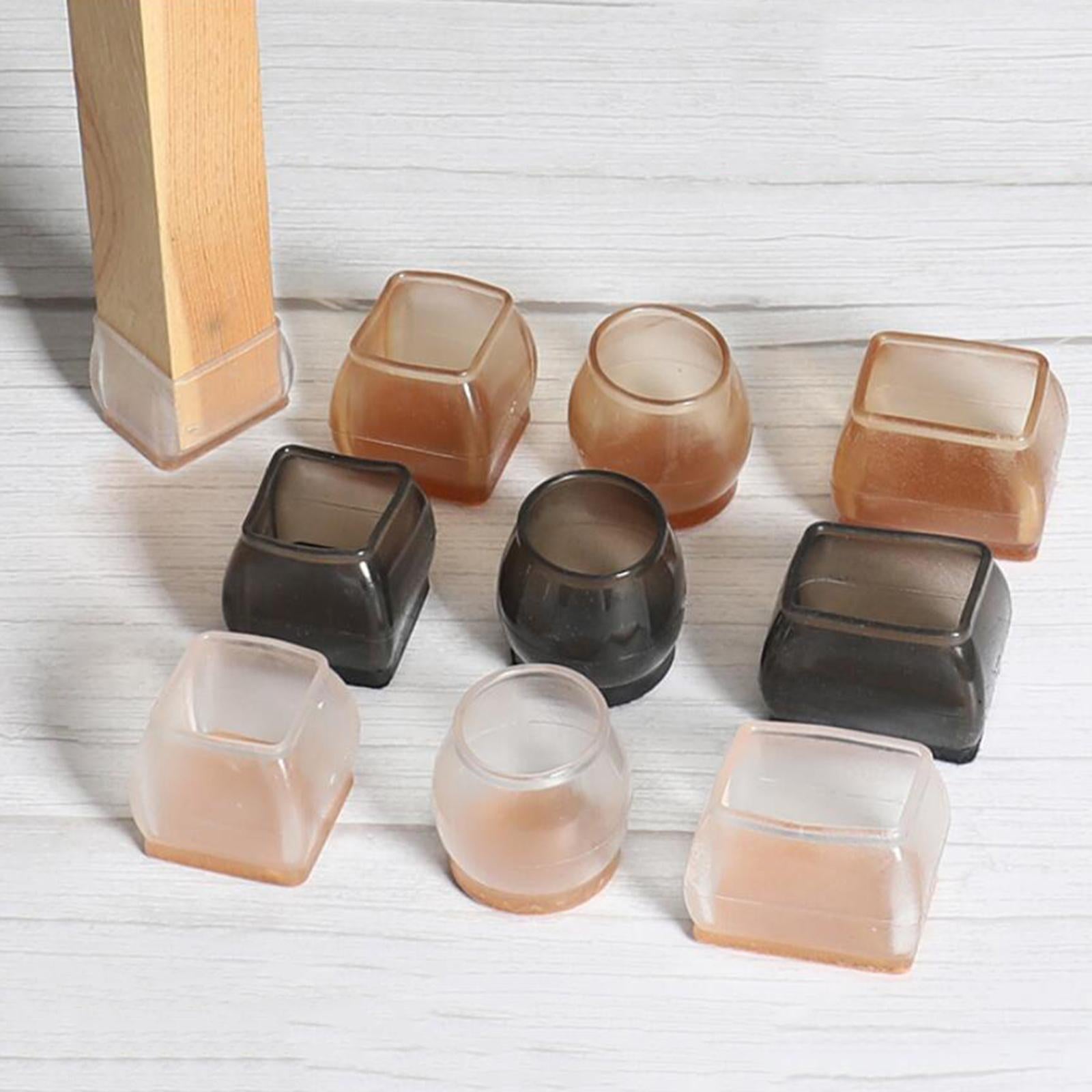 10x Chair Leg Covers Floor Protectors Table Feet Caps Pads Round L Black