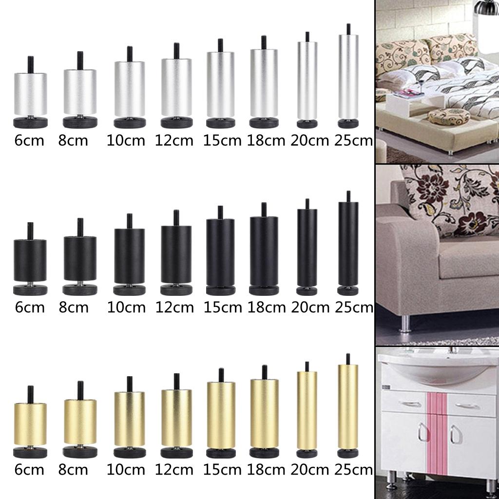 4pcs Aluminum Alloy Furniture Legs Sofa Couch Table Cabinet TV Stand Legs Silver 6cm