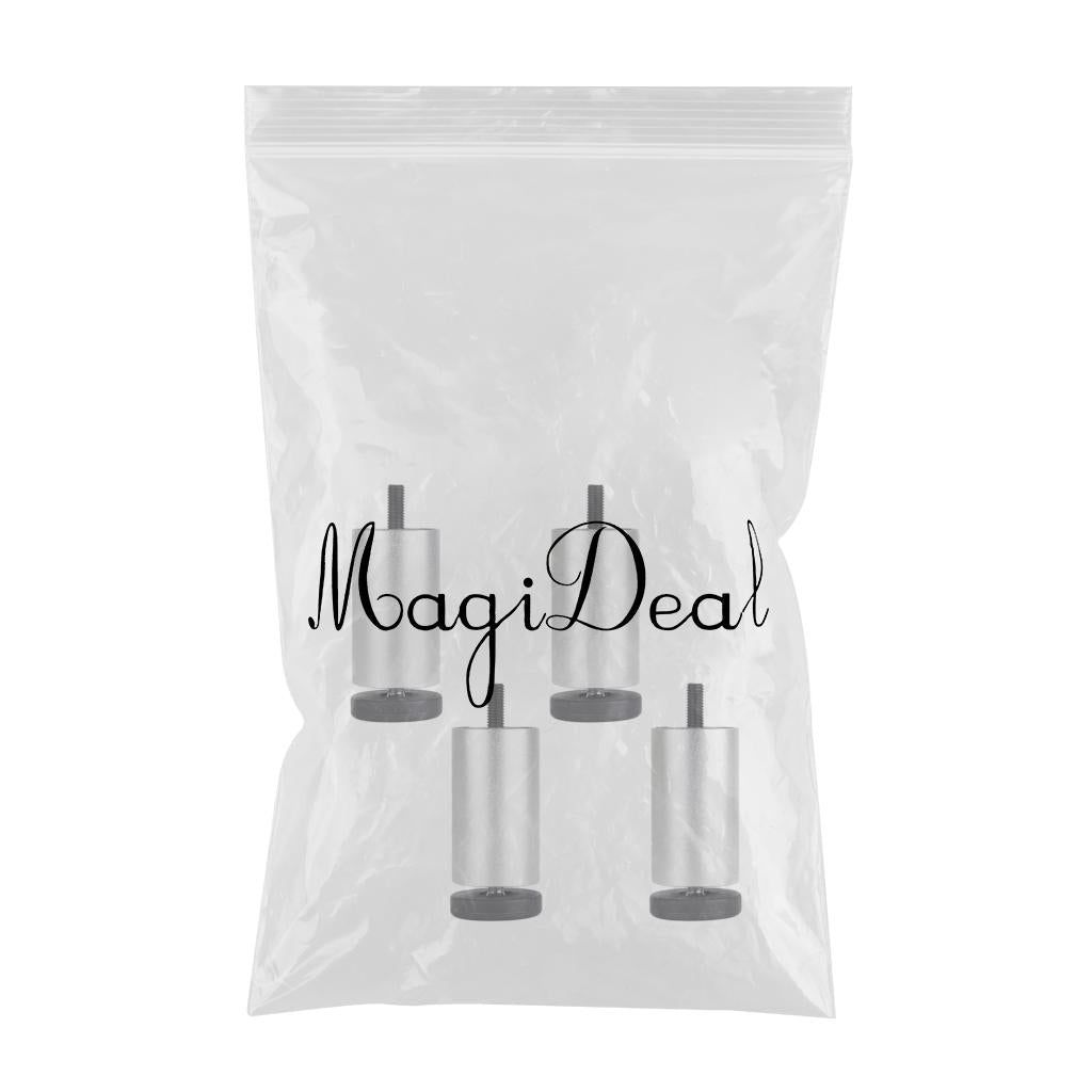 4pcs Aluminum Alloy Furniture Legs Sofa Couch Table Cabinet TV Stand Legs Silver 10cm