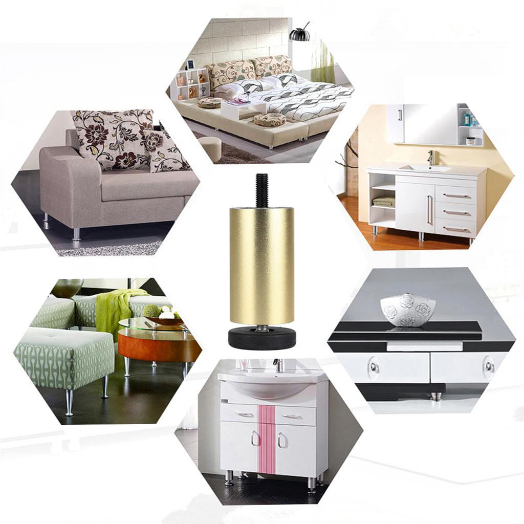 4pcs Aluminum Alloy Furniture Legs Sofa Couch Table Cabinet TV Stand Legs Golden 12cm