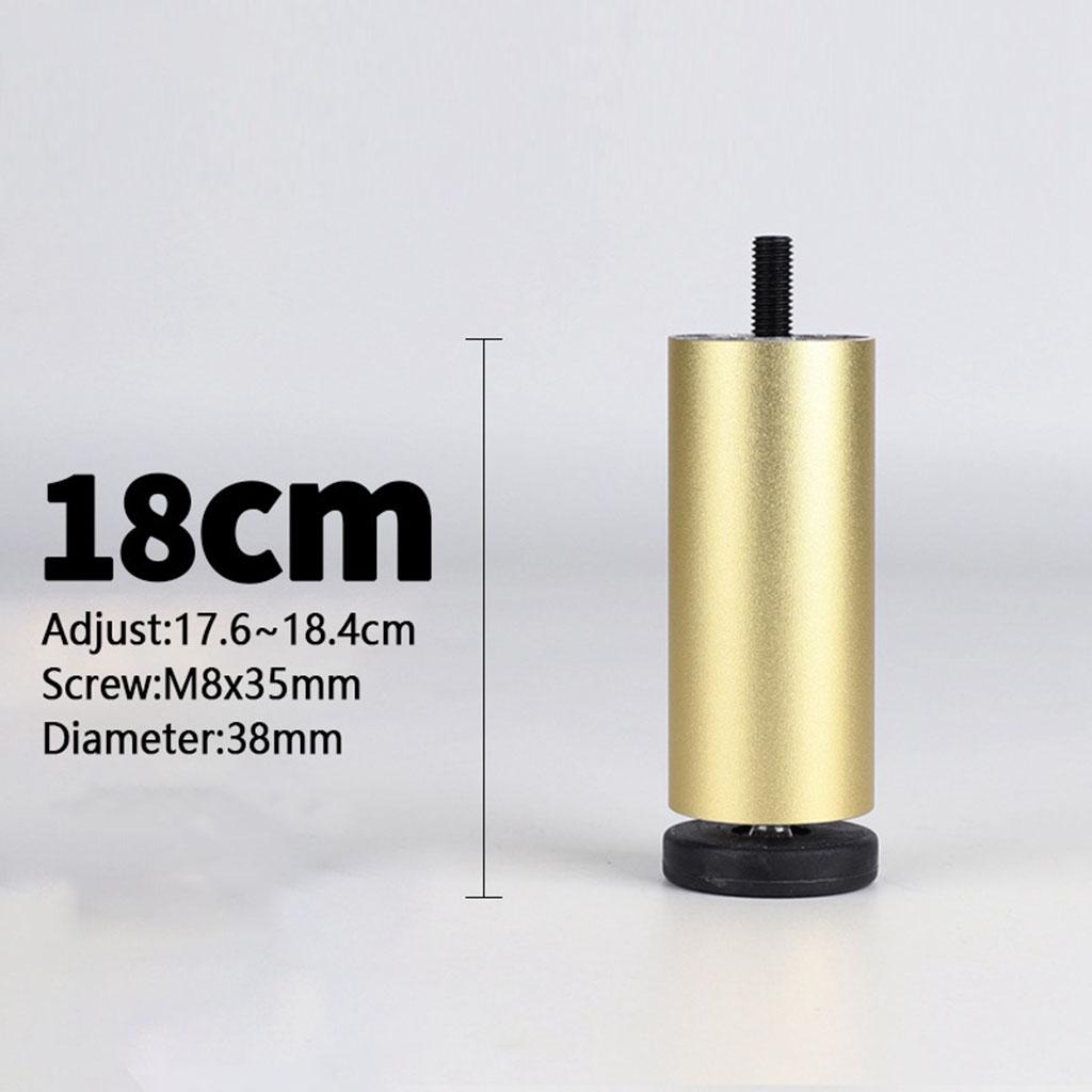 4pcs Aluminum Alloy Furniture Legs Sofa Couch Table Cabinet TV Stand Legs Golden 18cm
