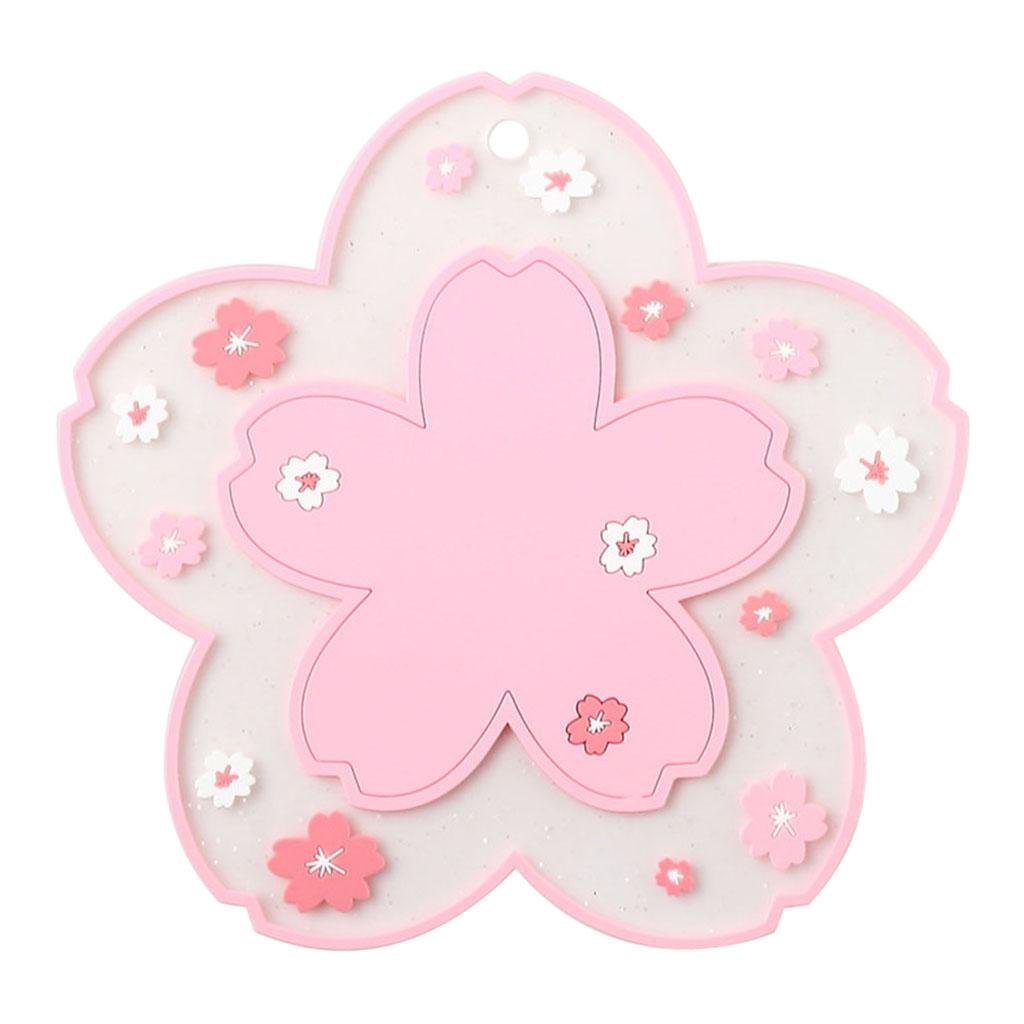 Durable Multi-Use Plastic Trivet Mat Cup Mat for Home Restaurant Office Pink 10cm