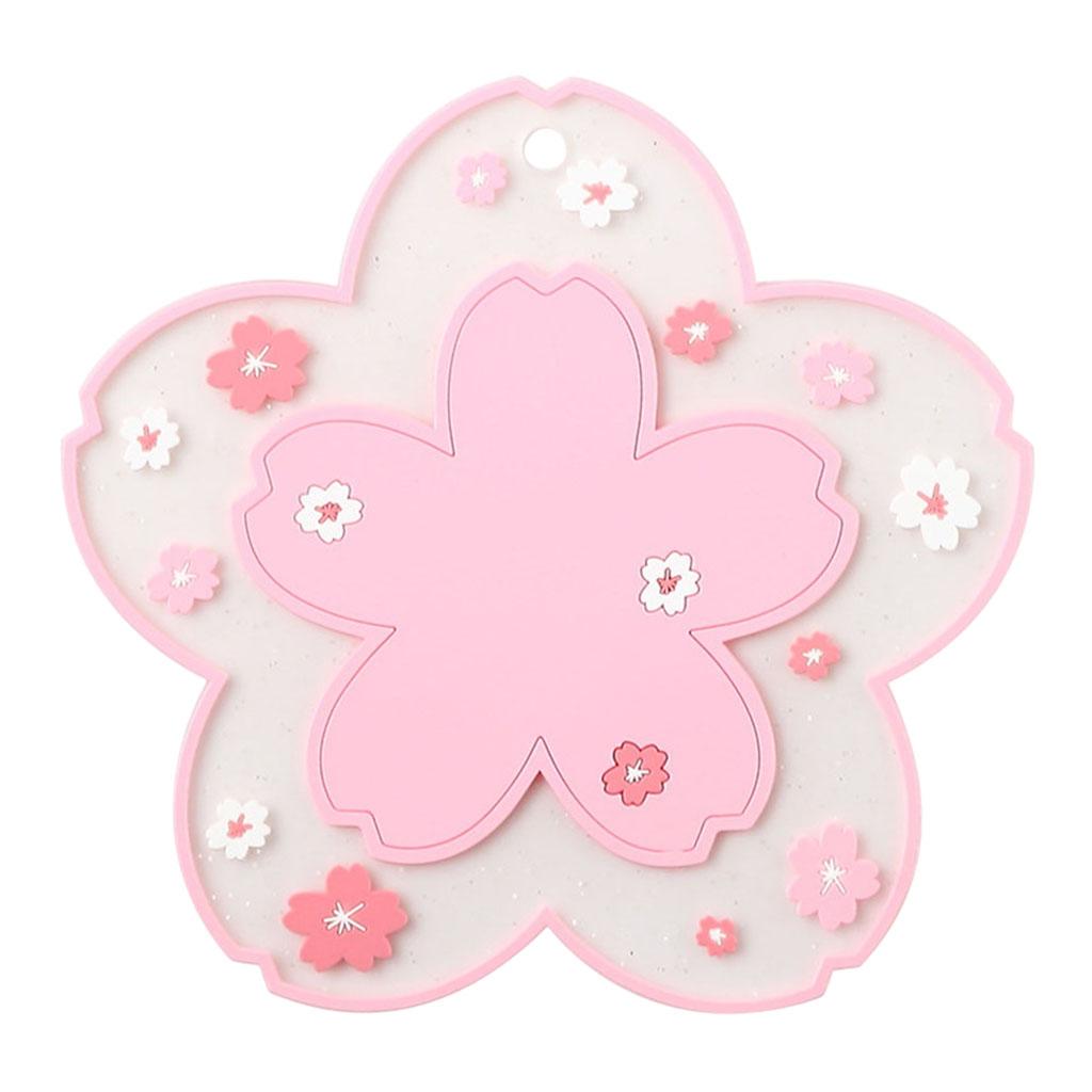 Durable Multi-Use Plastic Trivet Mat Cup Mat for Home Restaurant Office Pink 19.5cm