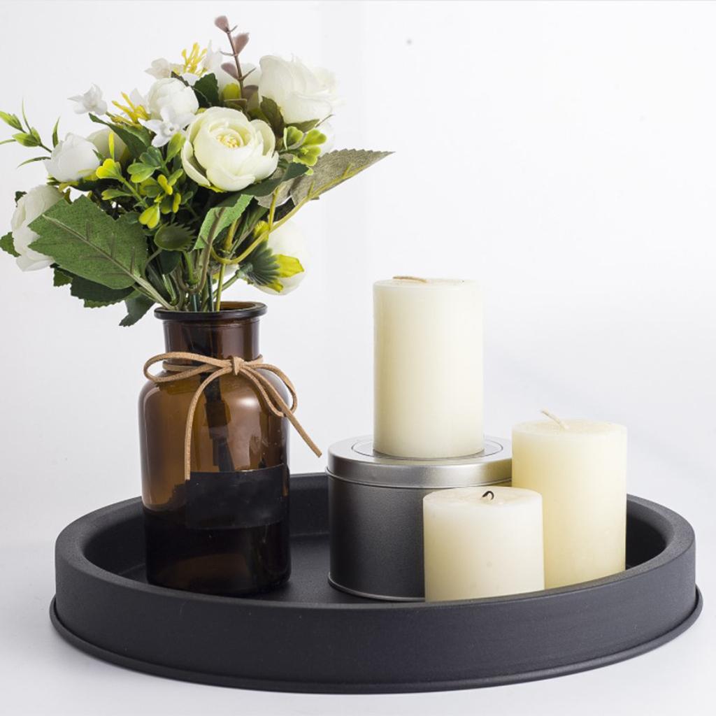Candlestick Holder Candle Holder Plate Home Church Dining Decor Black L