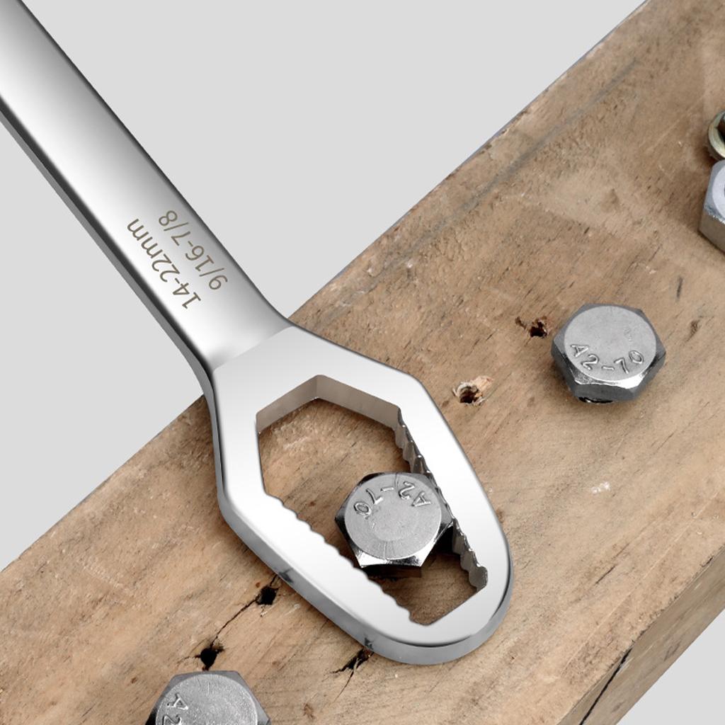 Adjustable Wrench Spanner DIY Machine Auto Bicycle Motorcycle Car Repair silver