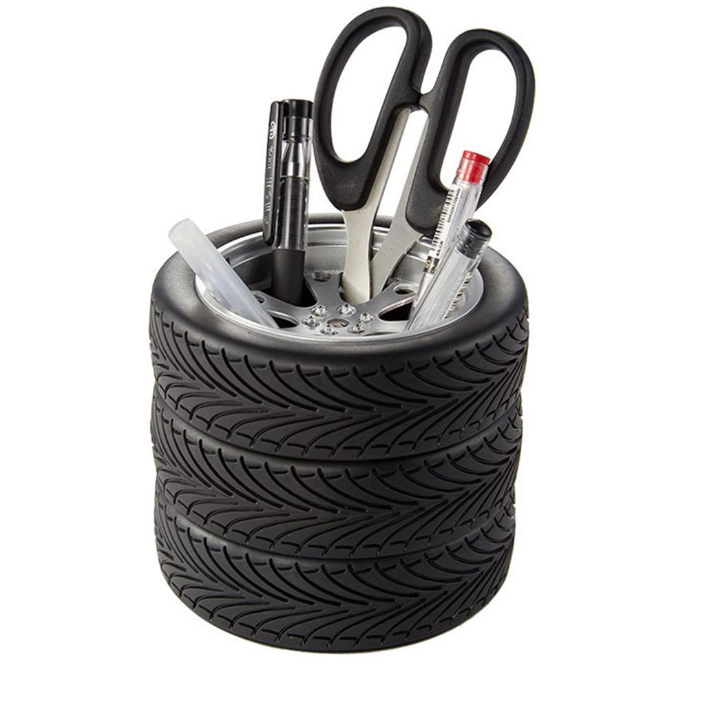 Pen and pen holder tire-shaped stationery desk storage learning decorations