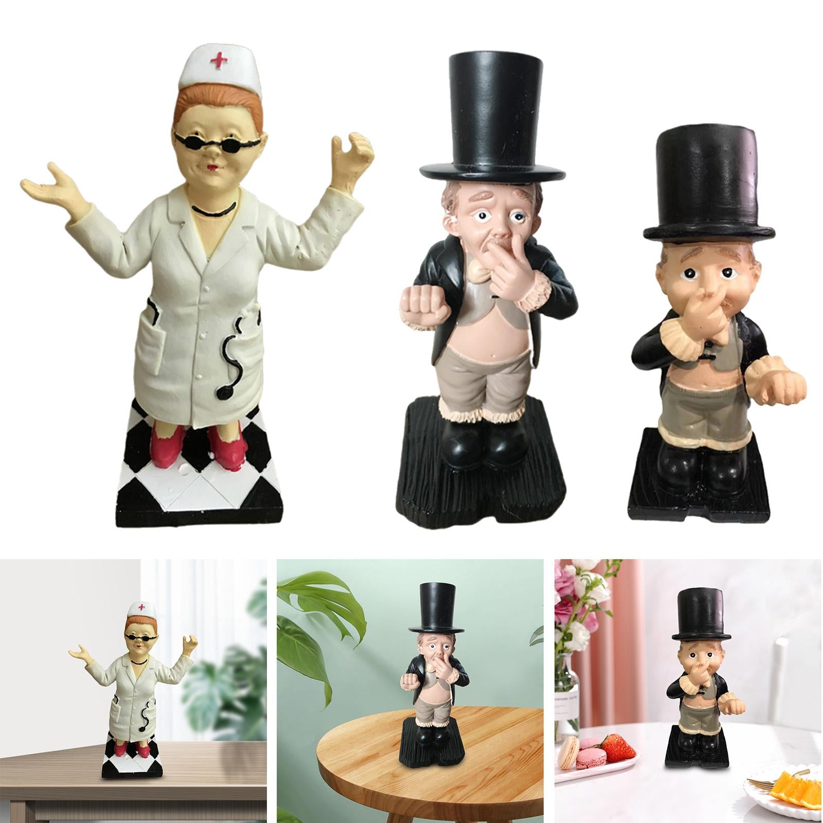Resin Butler Shape Ornament Garden Statues Outdoor Yard Ornament Decor 20x8x8cm A