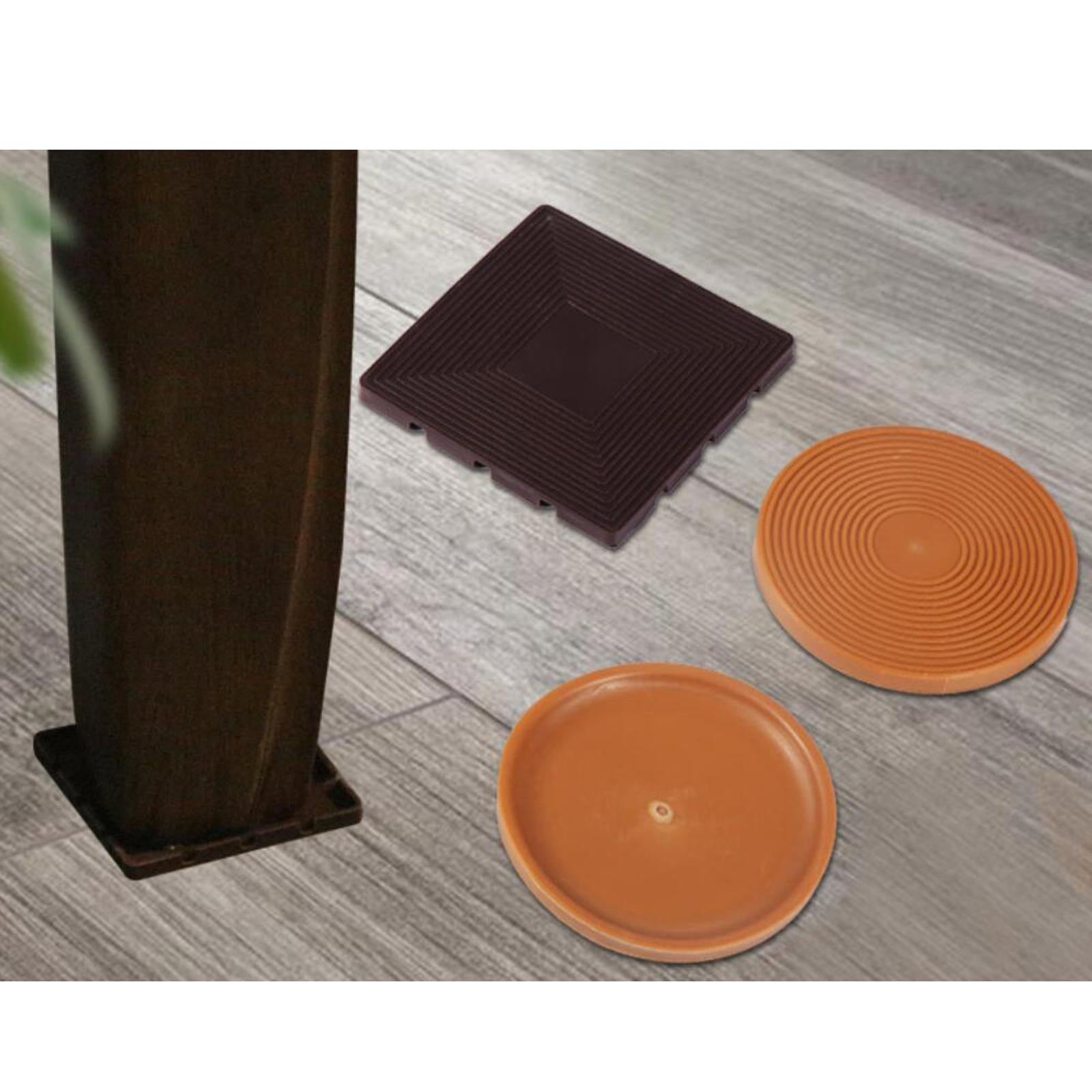 Anti-Slip Furniture Gripper Cups Round Coasters 43mm for Sofa Bed Pianos Light Brown