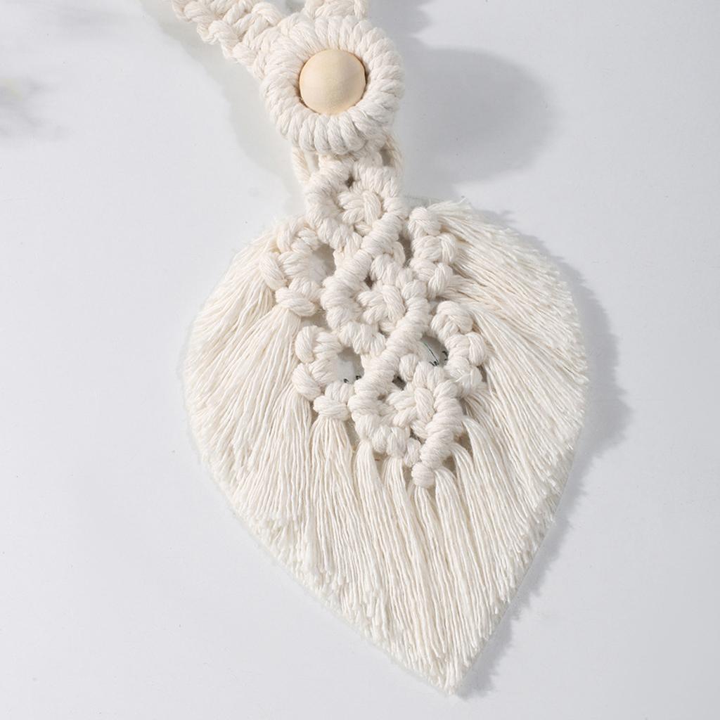 Boho Leaf Curtain Tie Rope Woven Tassel for Home Bedroom Living Room Decor Beige