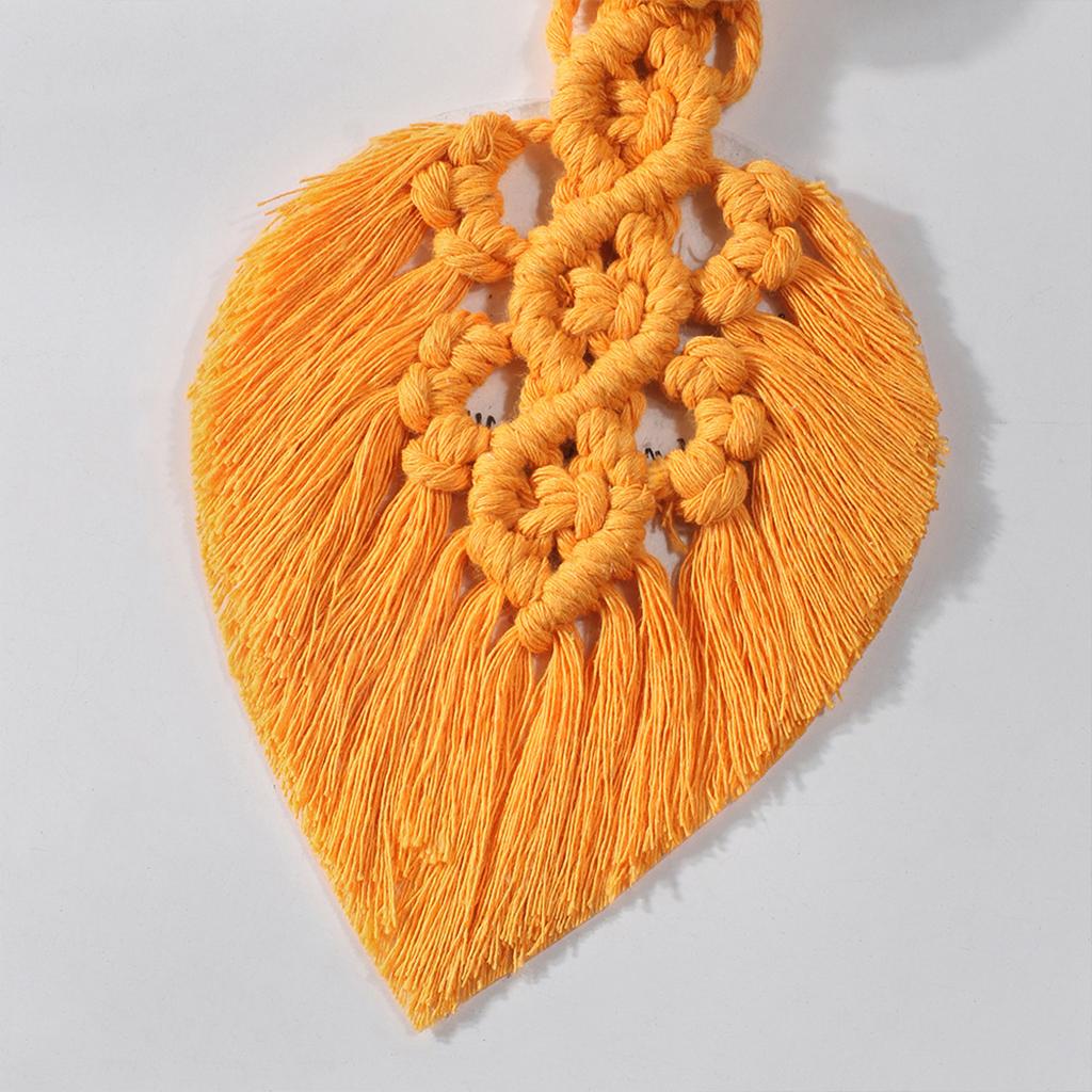 Boho Leaf Curtain Tie Rope Woven Tassel for Home Bedroom Living Room Decor Yellow