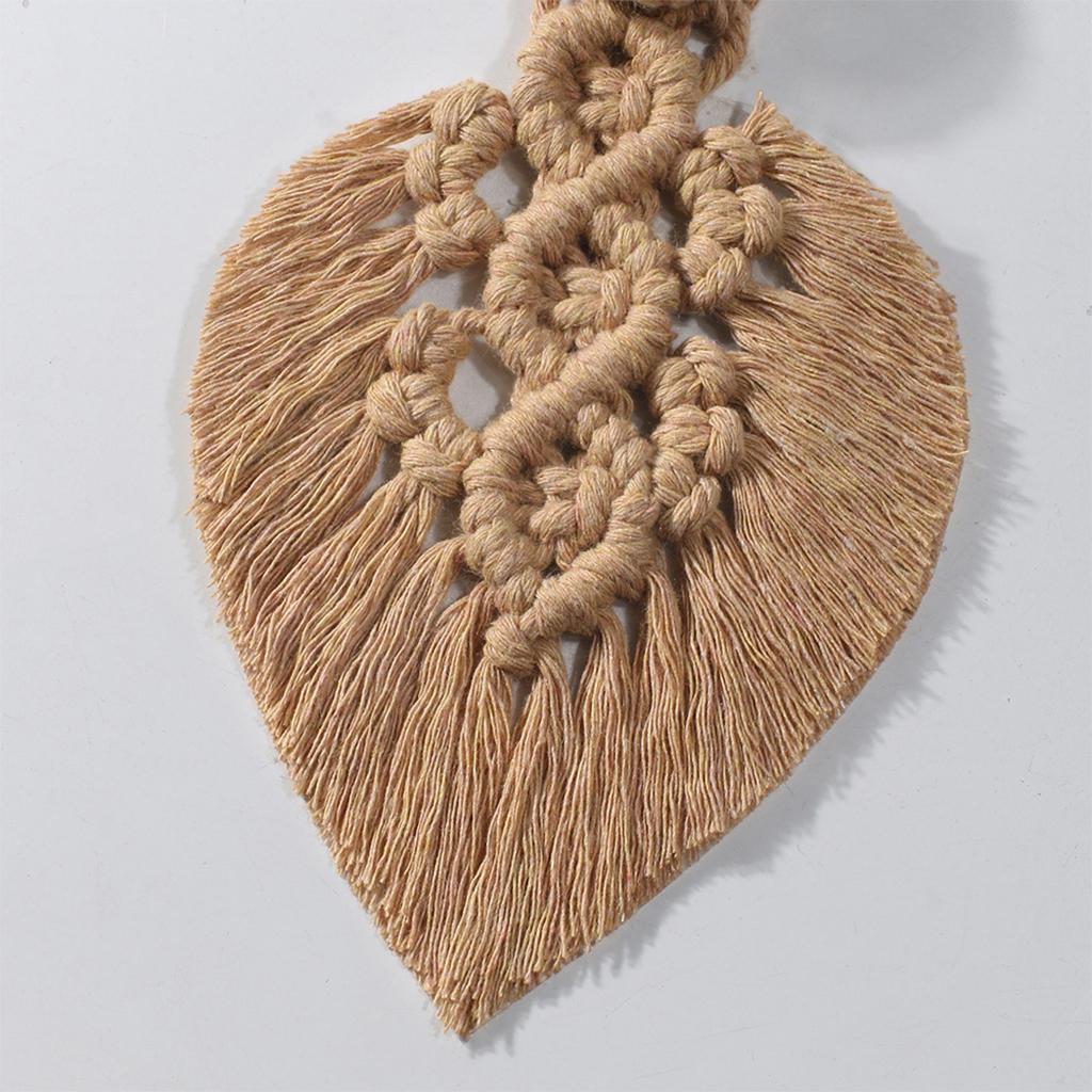 Boho Leaf Curtain Tie Rope Woven Tassel for Home Bedroom Living Room Decor Coffee