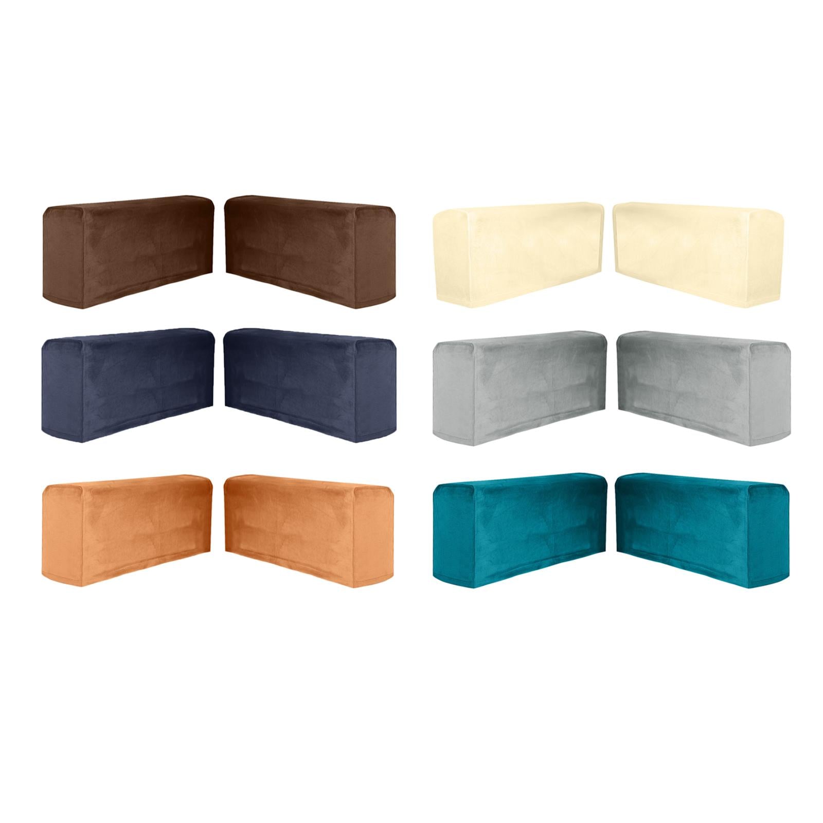 2pcs Sofa Armrest Cover Thickened Stretch Couch Arm Protector Removable Navy
