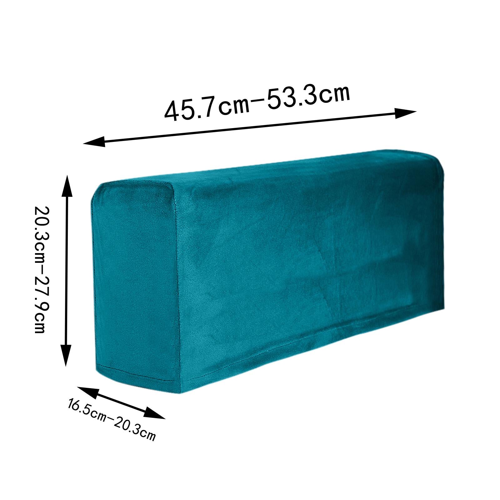 2pcs Sofa Armrest Cover Thickened Stretch Couch Arm Protector Removable Peacock Blue