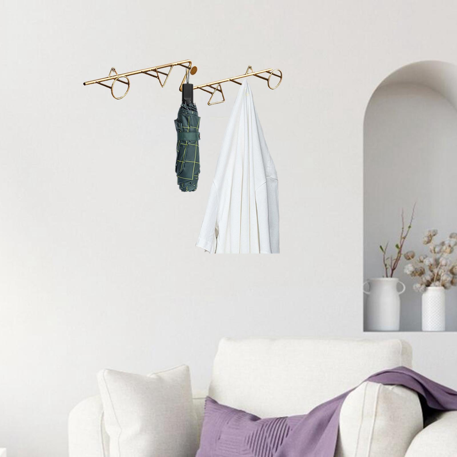 Iron Hook Wall Hanging Key Holder Coat Hats Scarf Hook Rack Accessories Z Shape