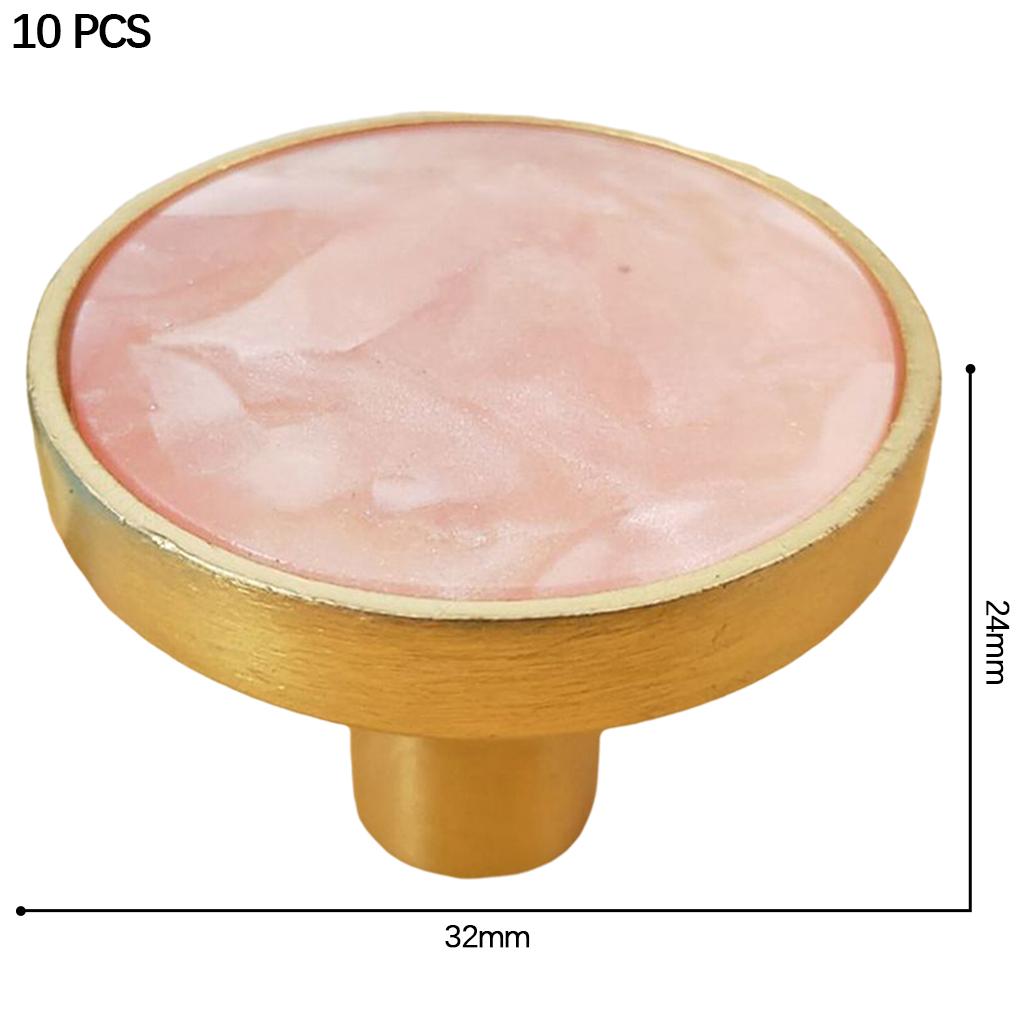10pcs Round Kitchen Cabinet Knobs Brushed Pulls Single Hole Cabinet Handles pink