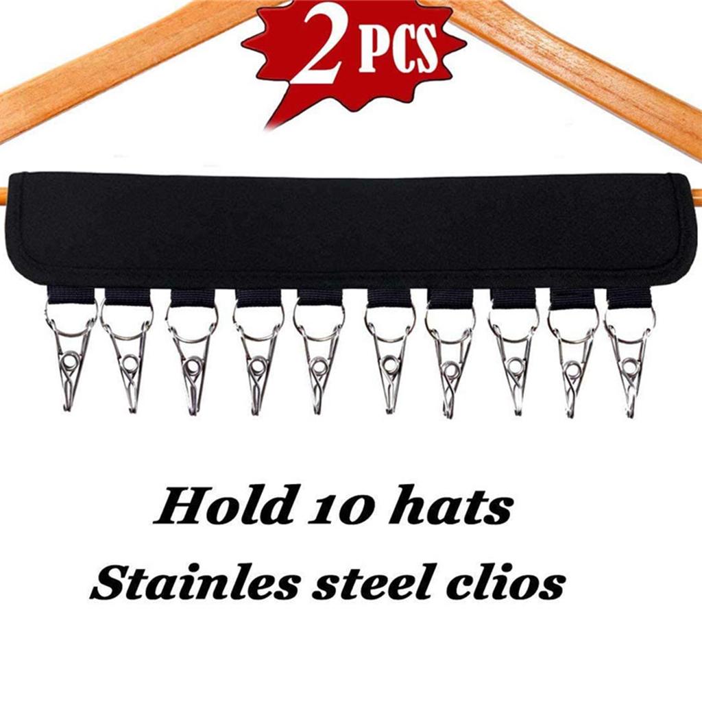 Metal Hat Holder for Hanger Storage Clips Pack of 2 Foldable Storage Tools