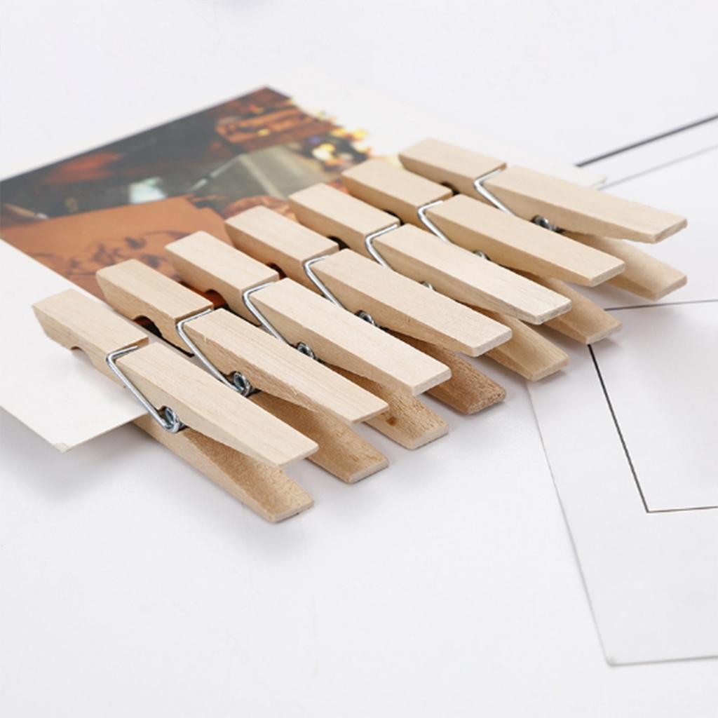 100 PCS Mini Wooden Clothes Photo Clip Clothespin Craft Clips Snack Clip