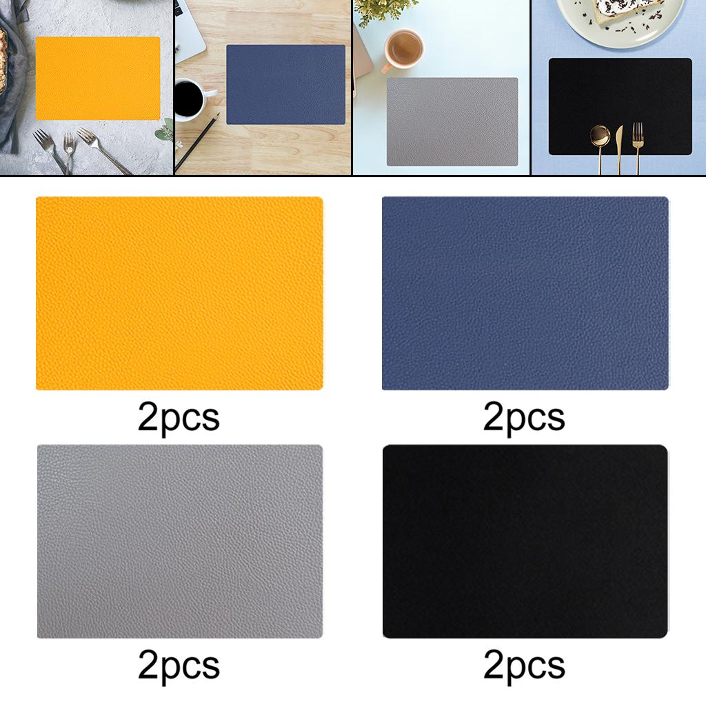 2pcs Placemat Heat Insulation Table Mat Coaster Cup Cushion for Dining Table Yellow