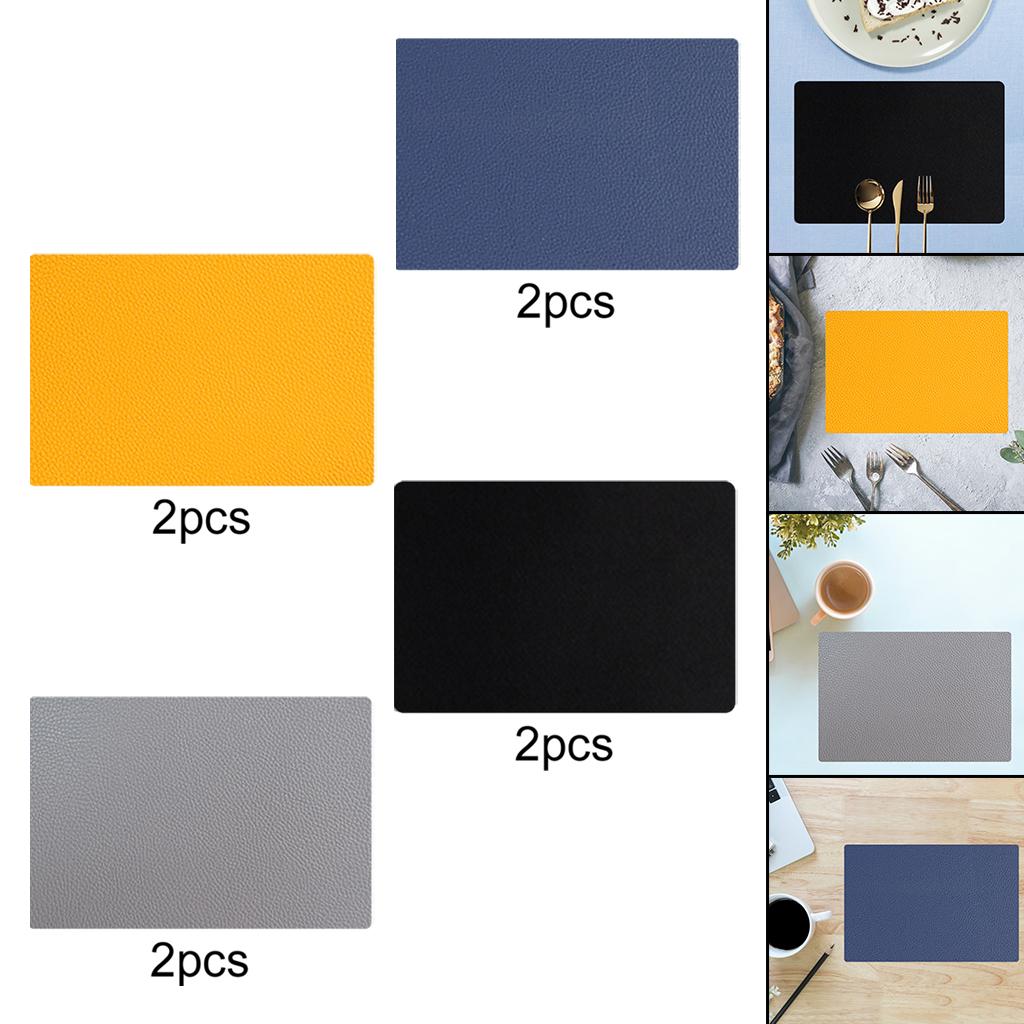 2pcs Placemat Heat Insulation Table Mat Coaster Cup Cushion for Dining Table Yellow