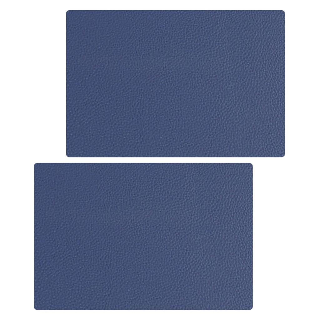 2pcs Placemat Heat Insulation Table Mat Coaster Cup Cushion for Dining Table Dark Blue